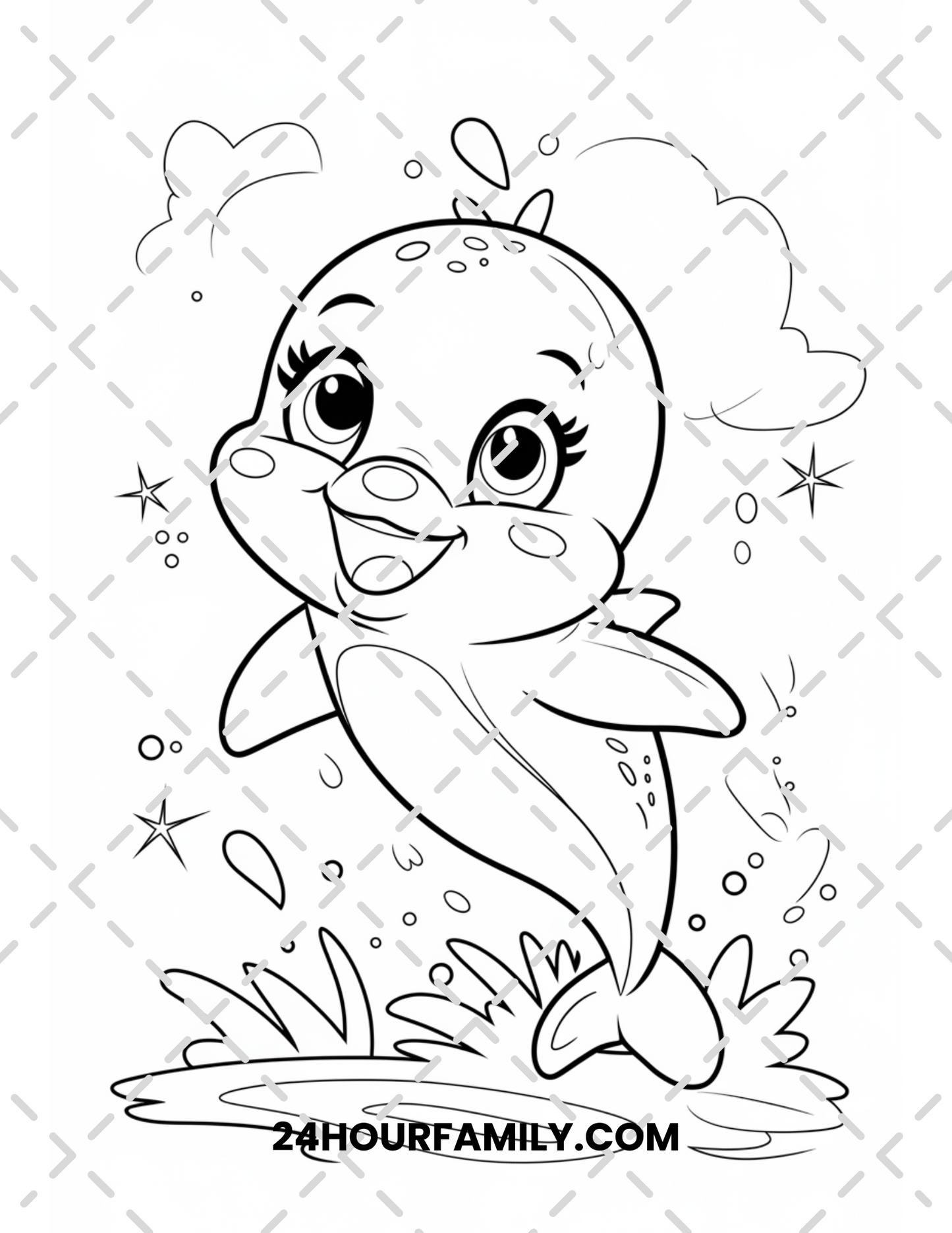baby dolphins coloring pages