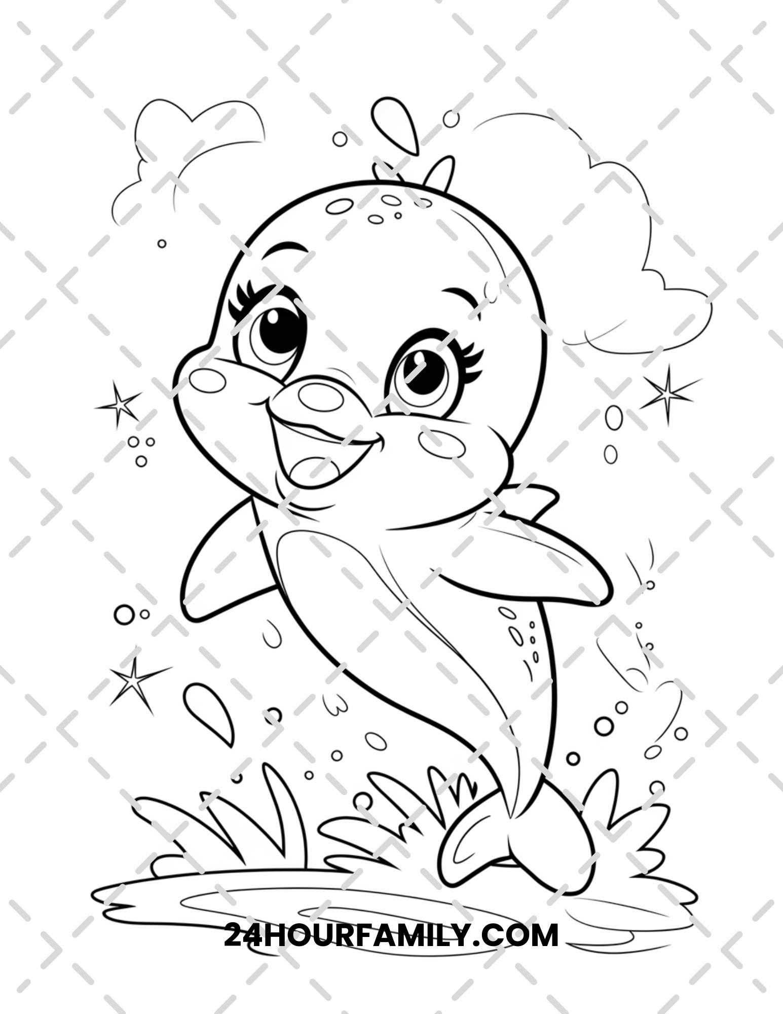 baby dolphins coloring pages