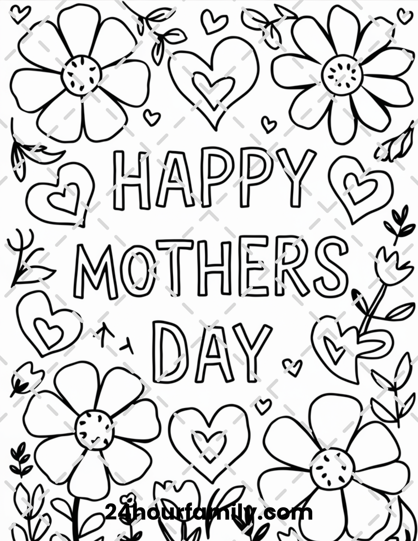 mothers day flower coloring