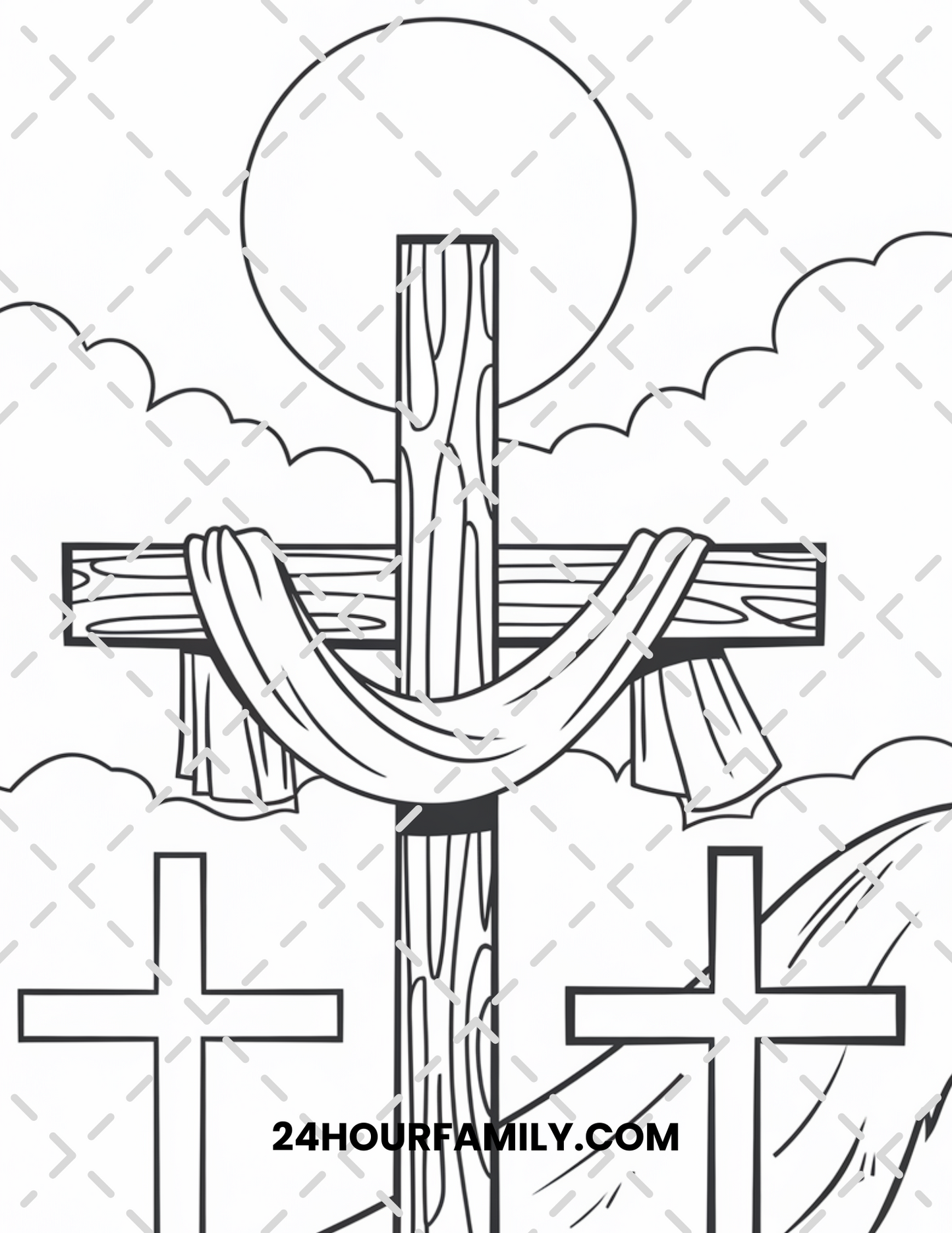 easter cross coloring pages