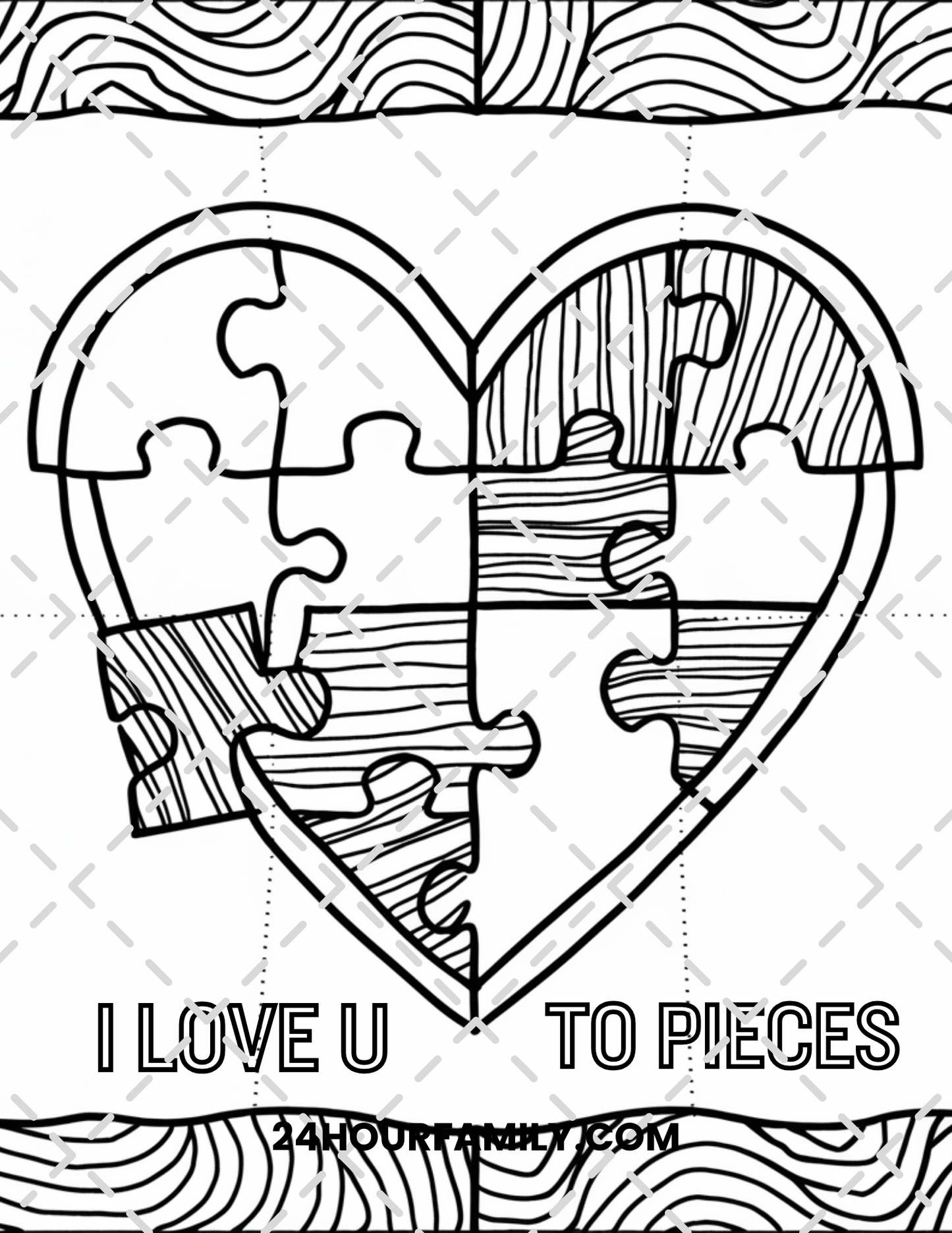 i love you to pieces coloring pages
