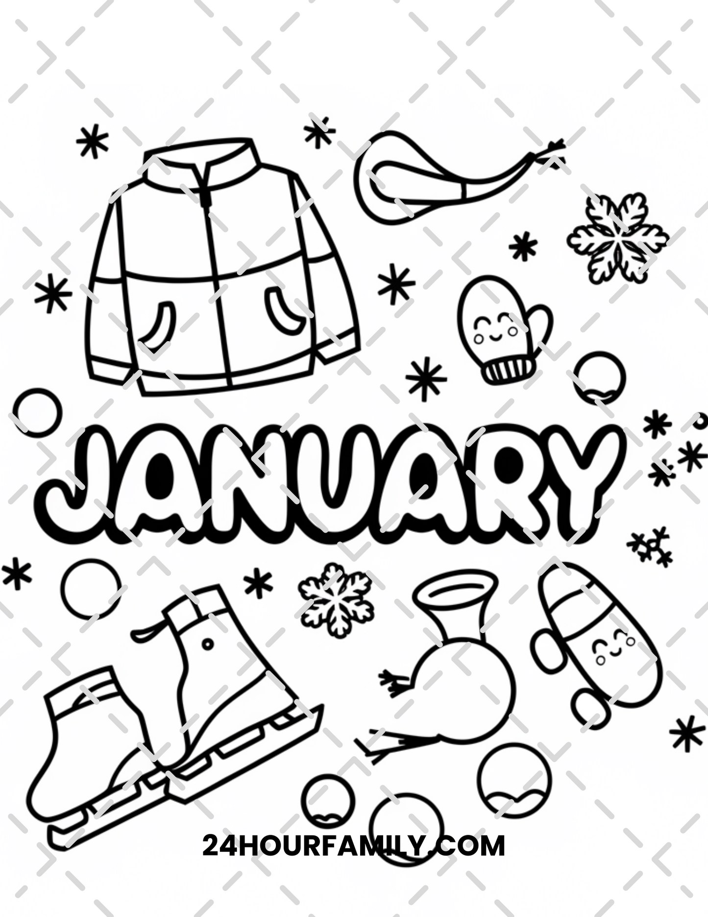 january coloring pages