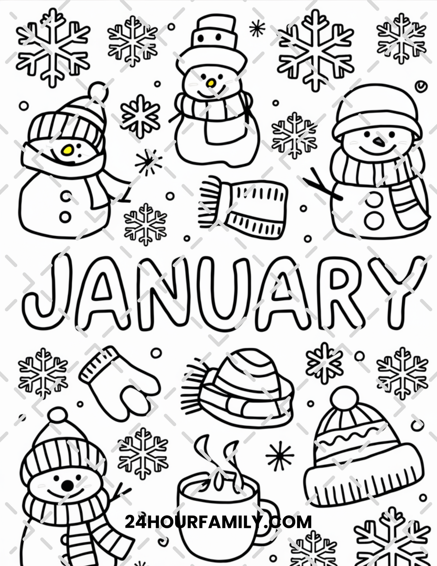 january coloring pages