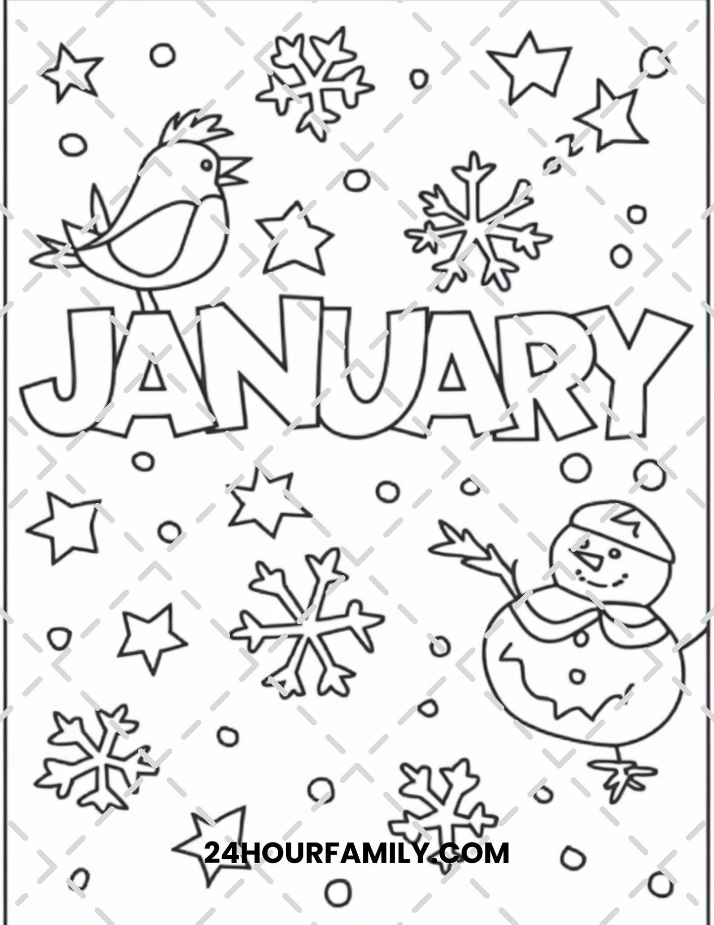 january coloring pages