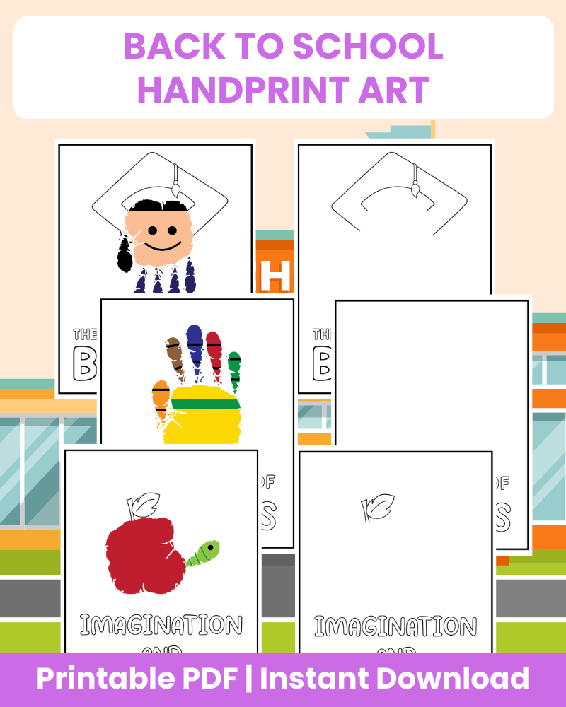back to school handprint art bundle