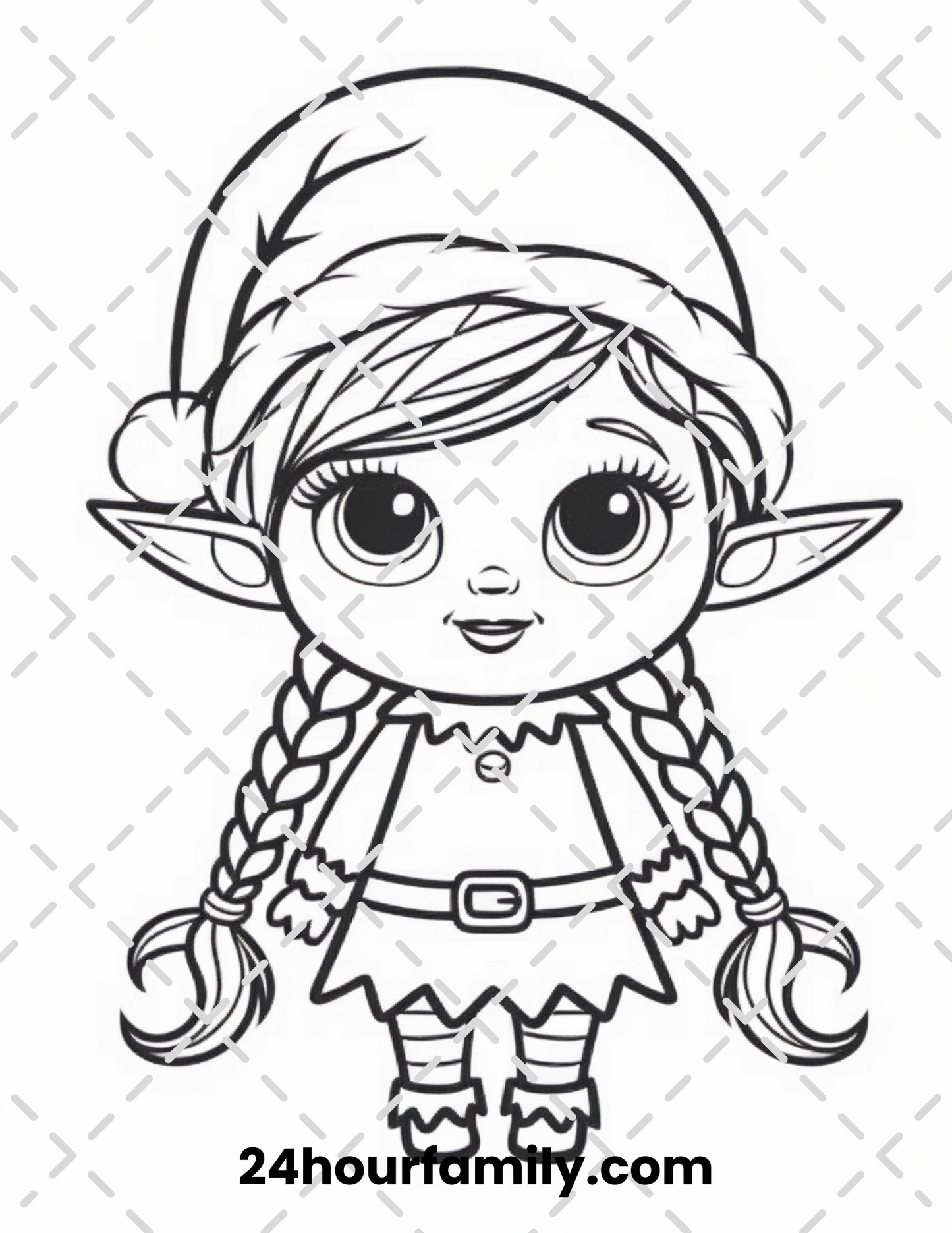 festive elf coloring pages
