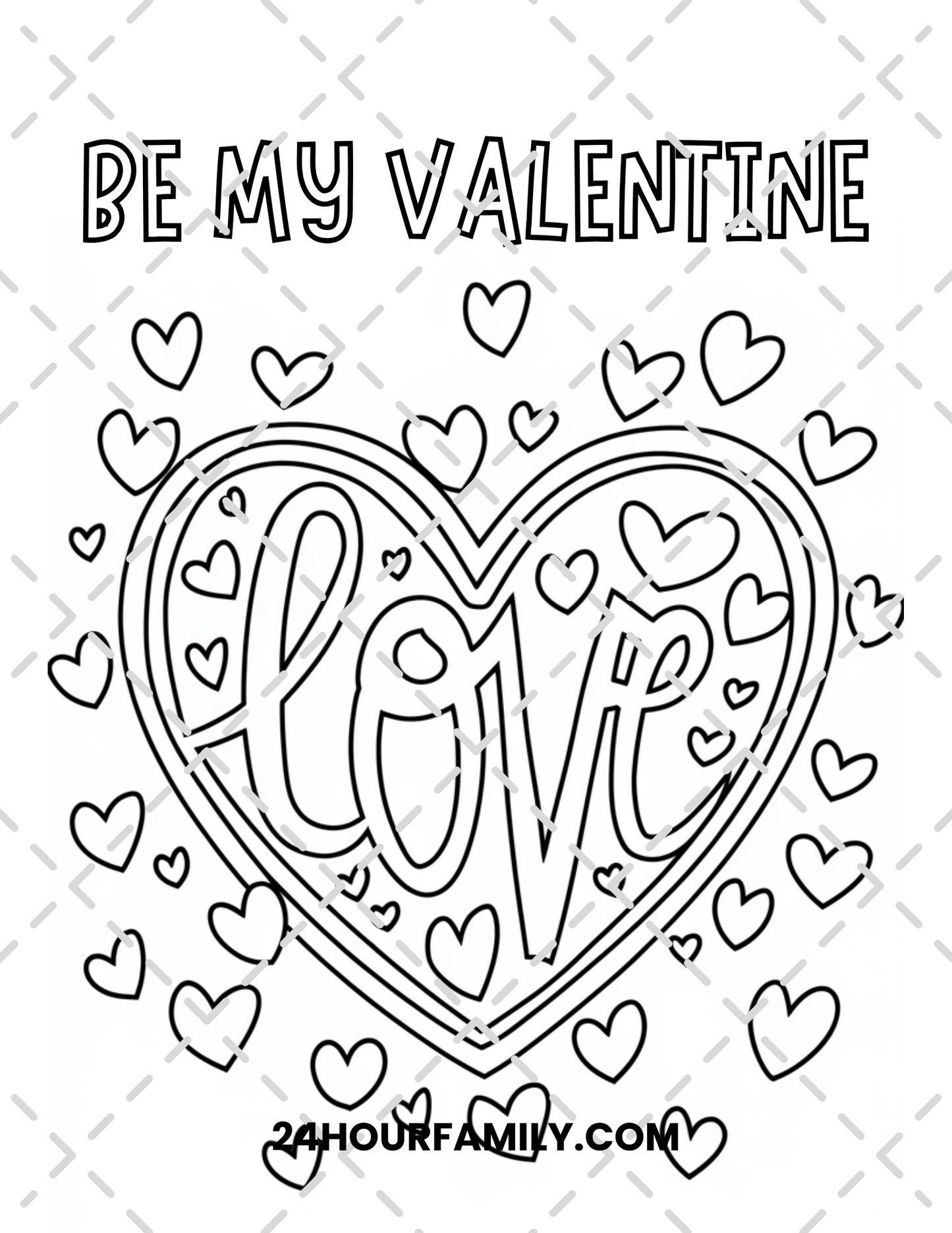 be my valentine coloring pages
