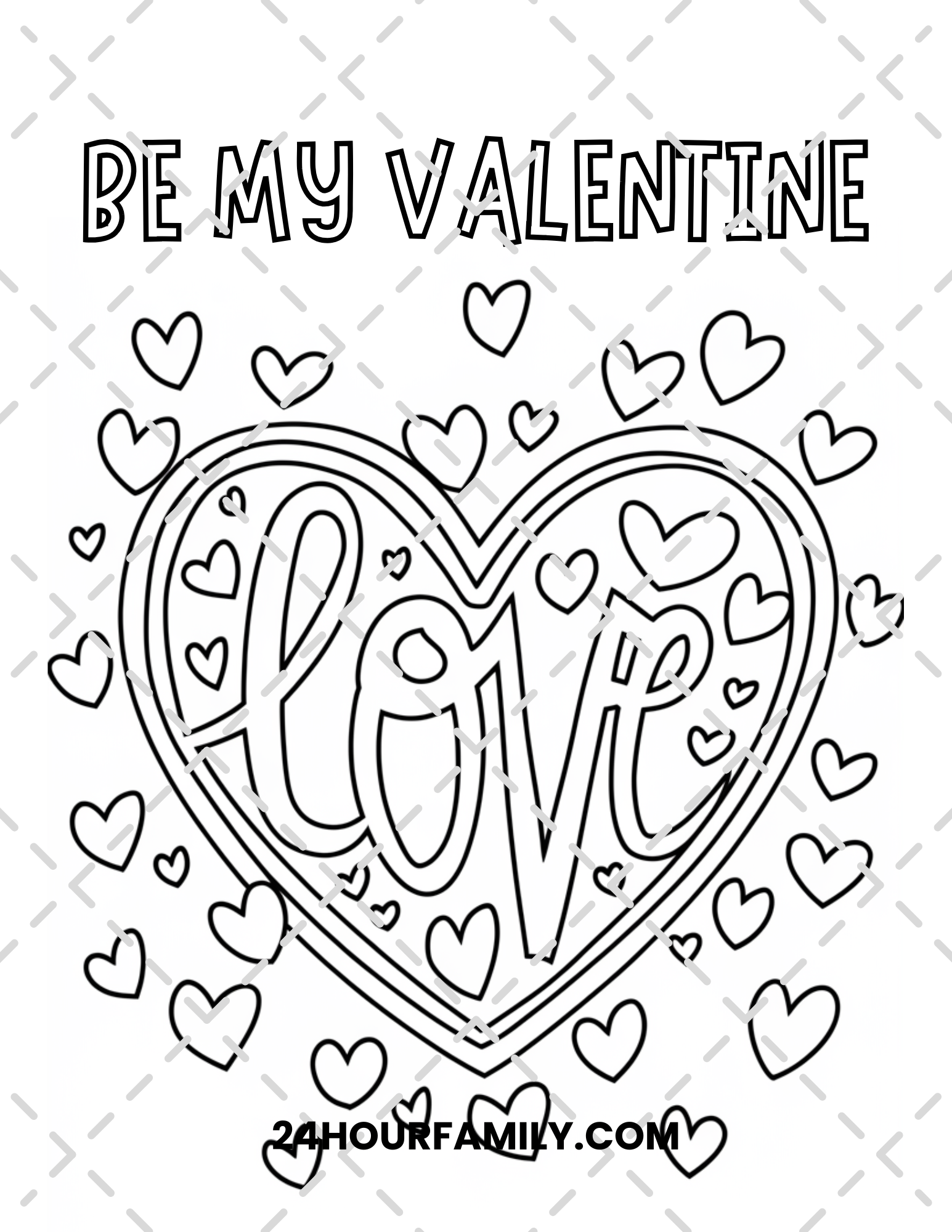 be my valentine coloring pages