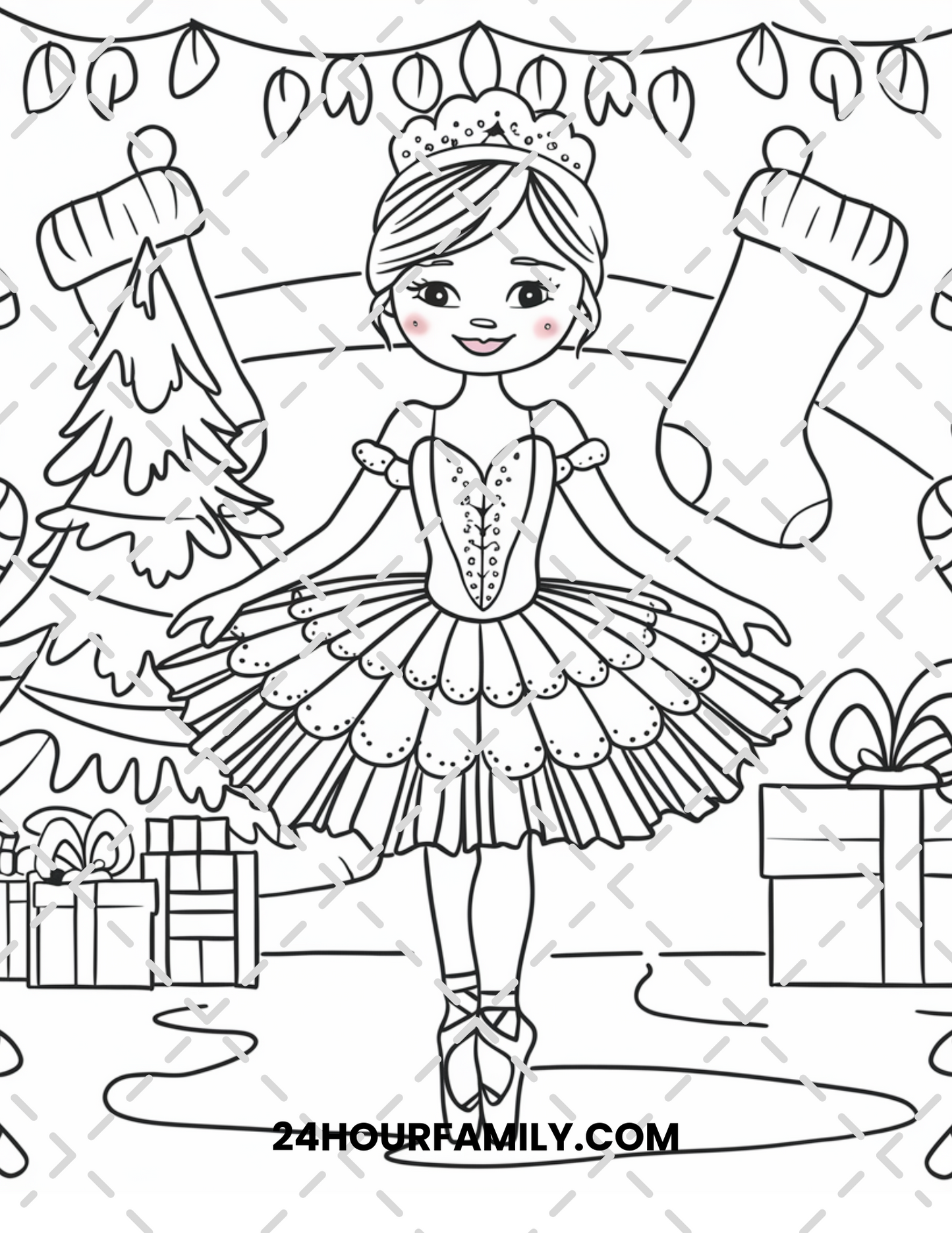christmas ballerina coloring pages