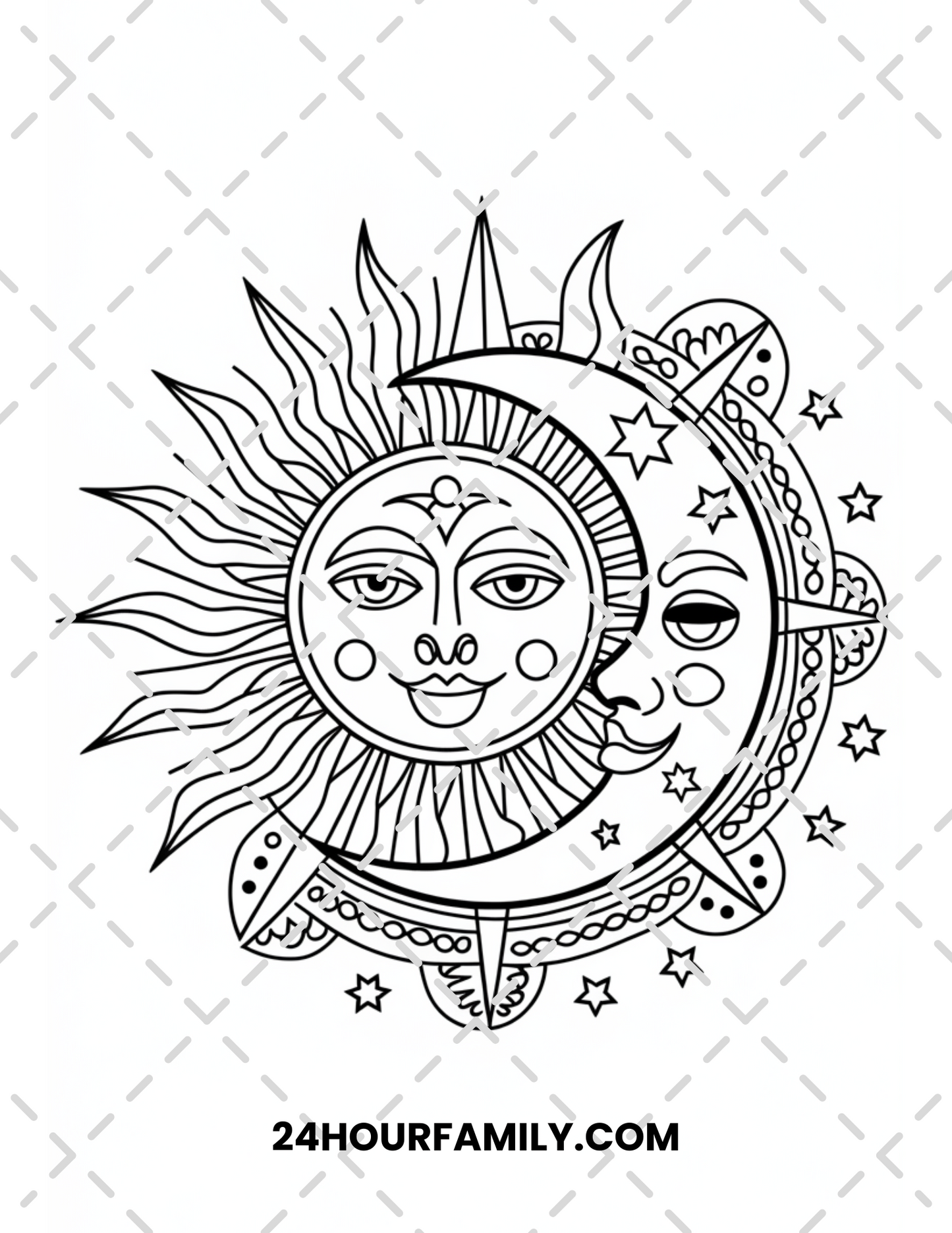 sun and moon coloring pages