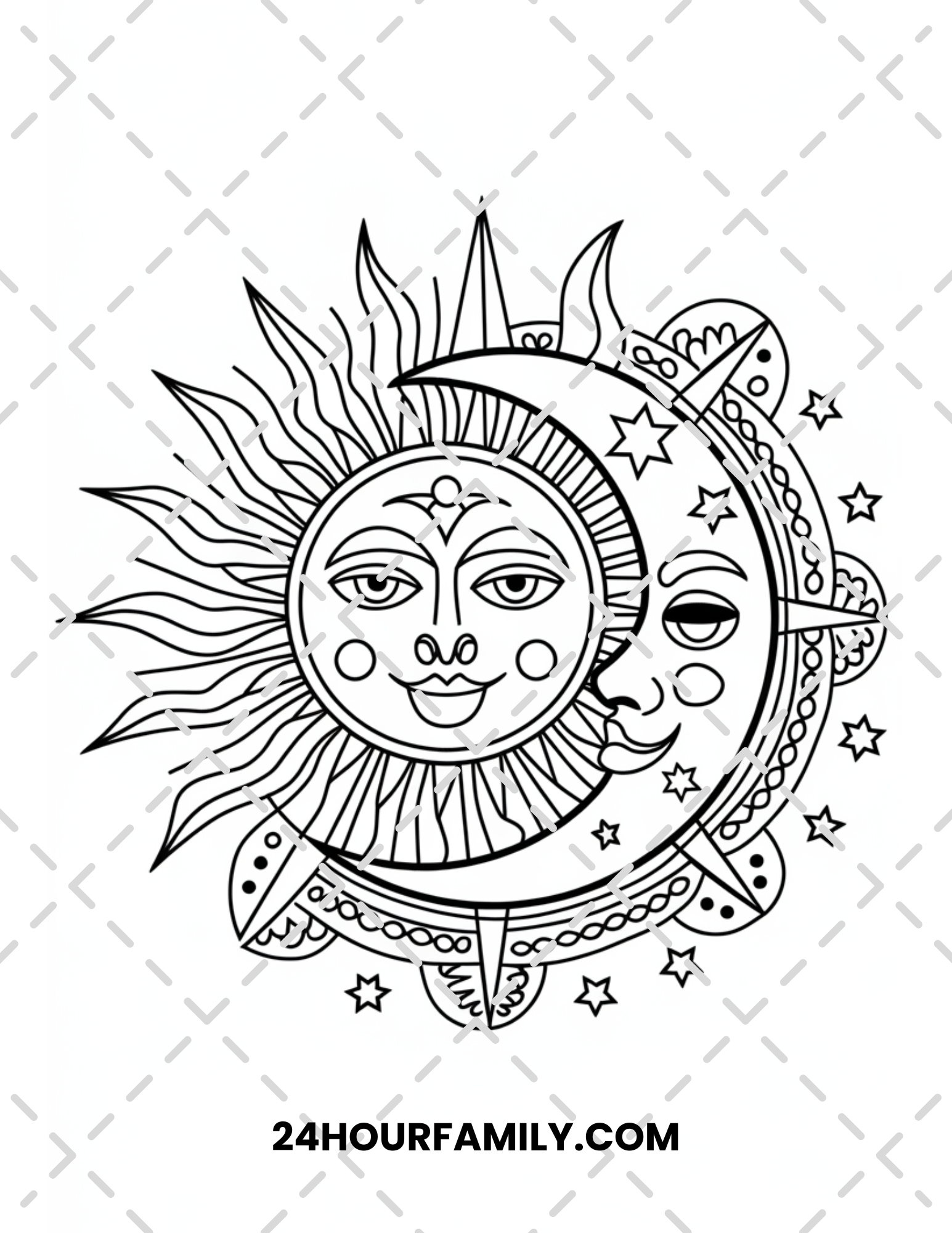 sun and moon coloring pages