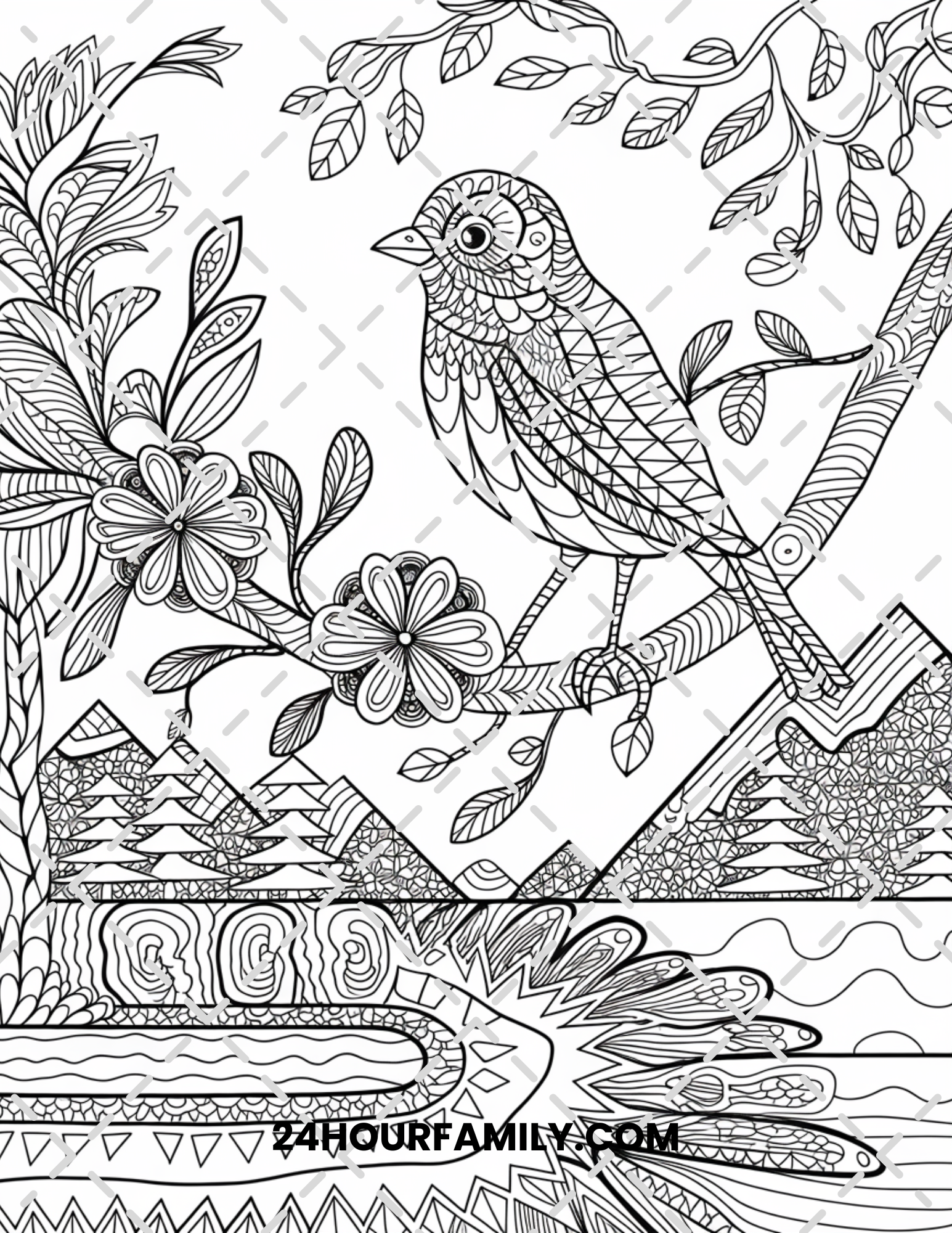 birds coloring pages for adults