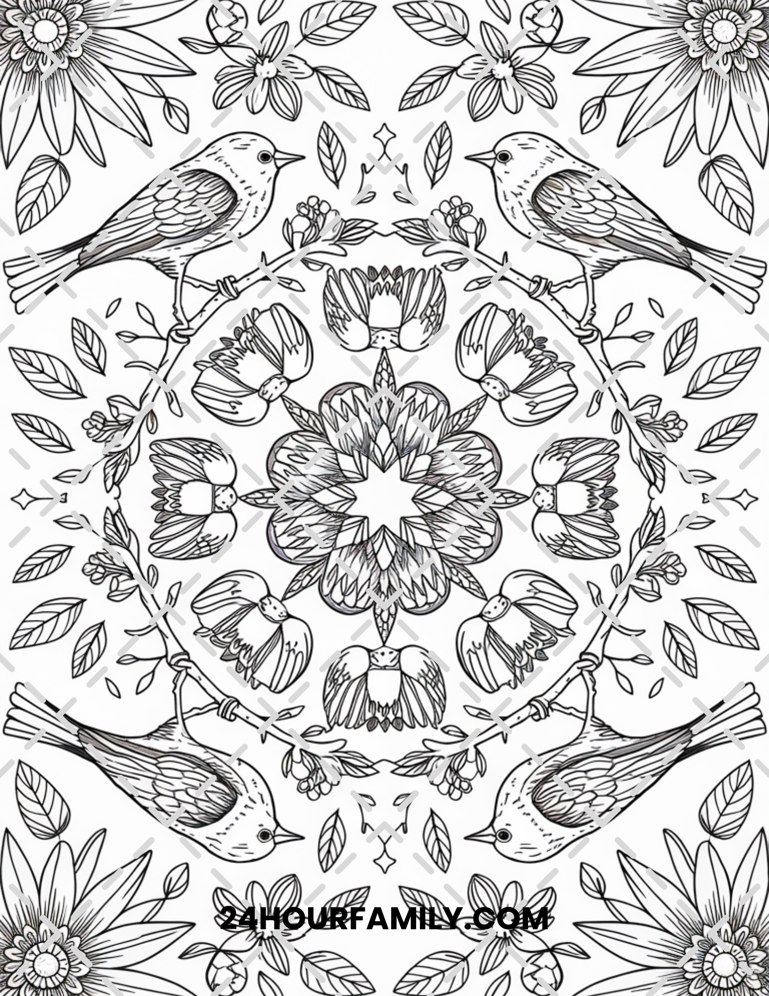 birds coloring pages for adults