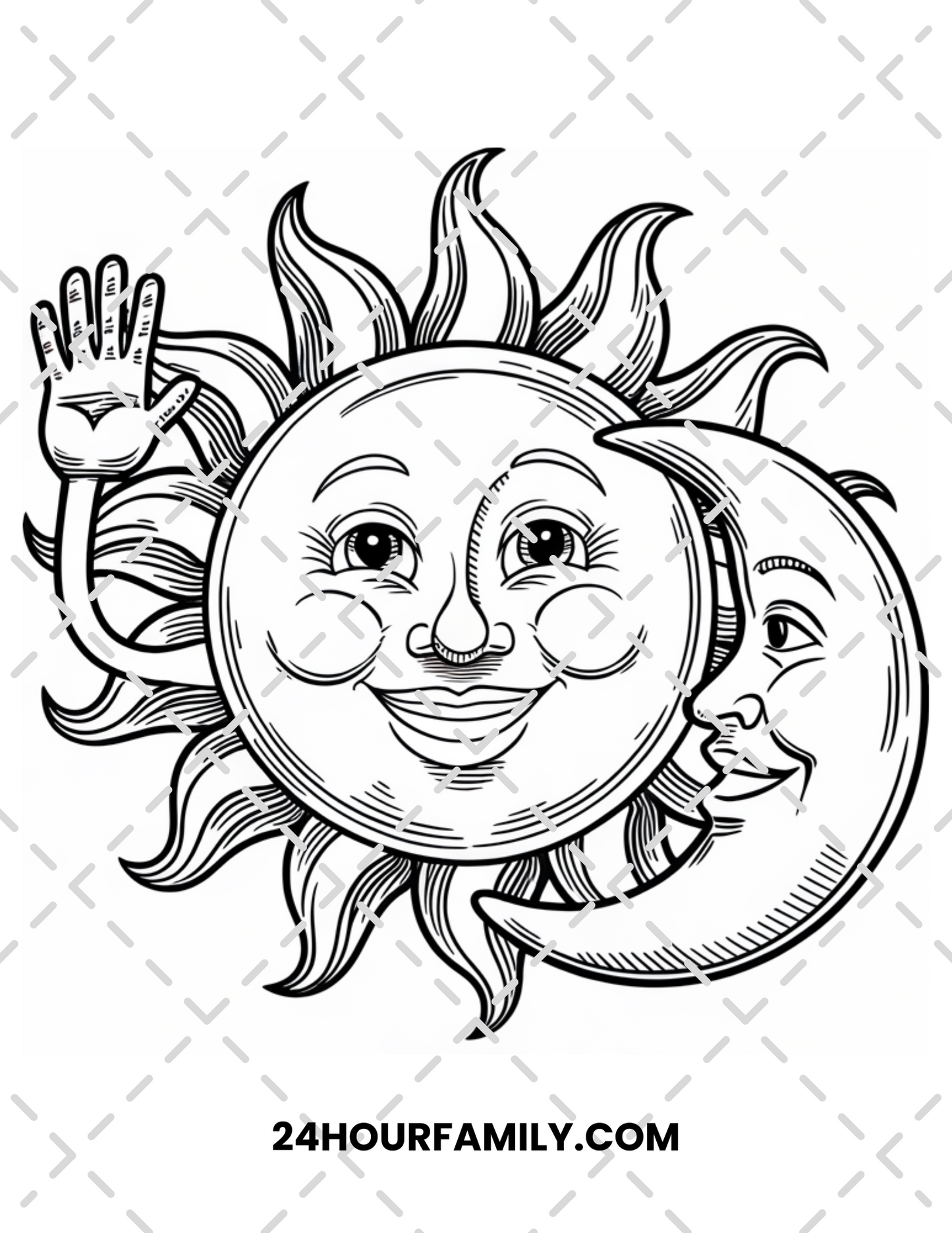 sun and moon coloring pages
