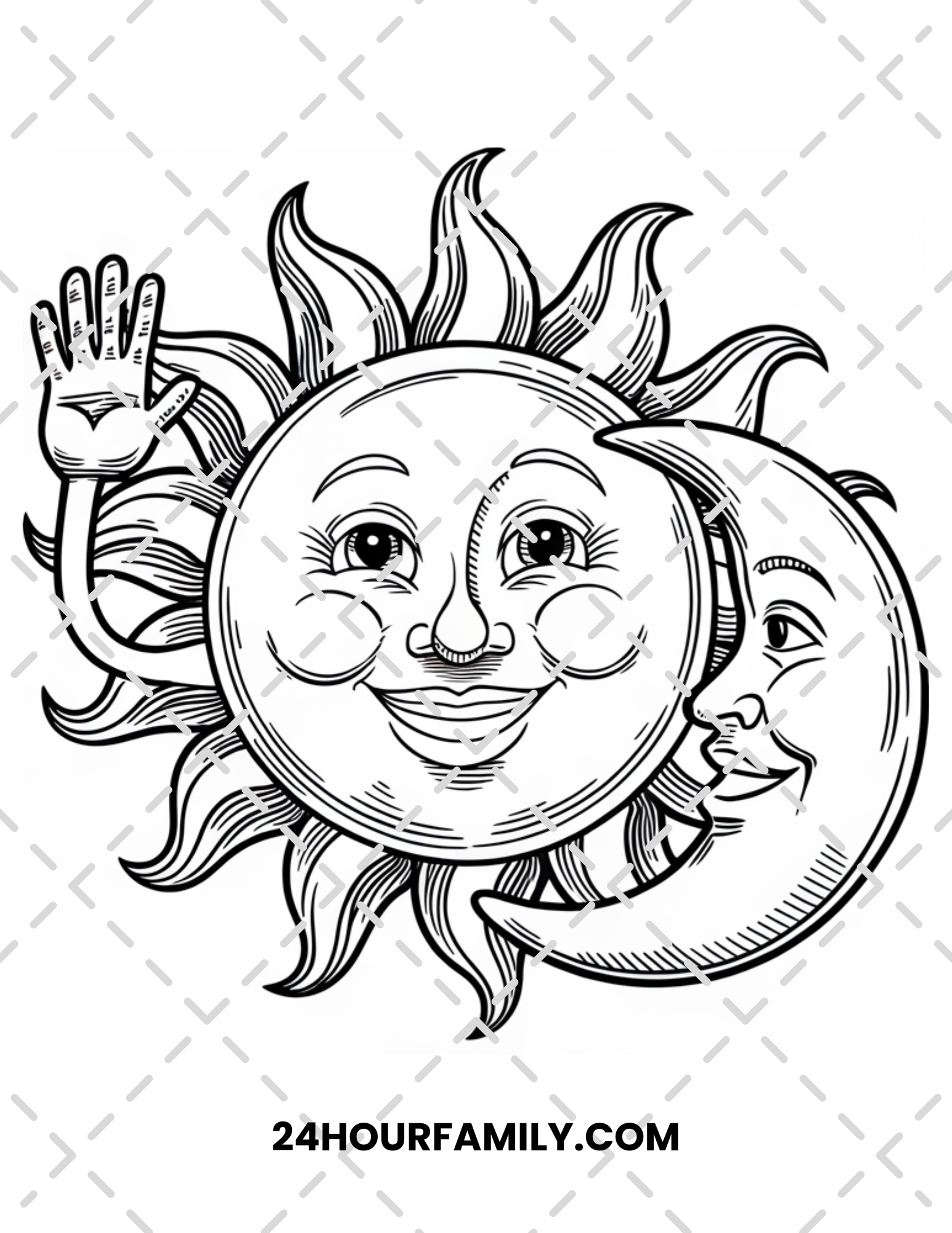 sun and moon coloring pages