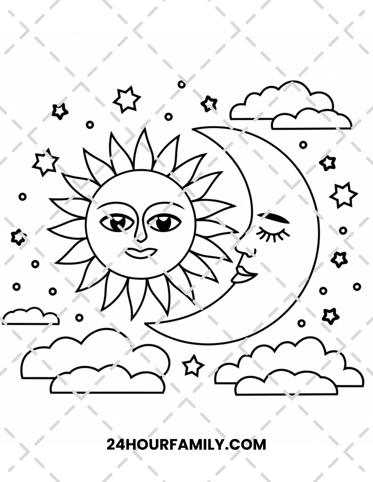 sun and moon coloring pages