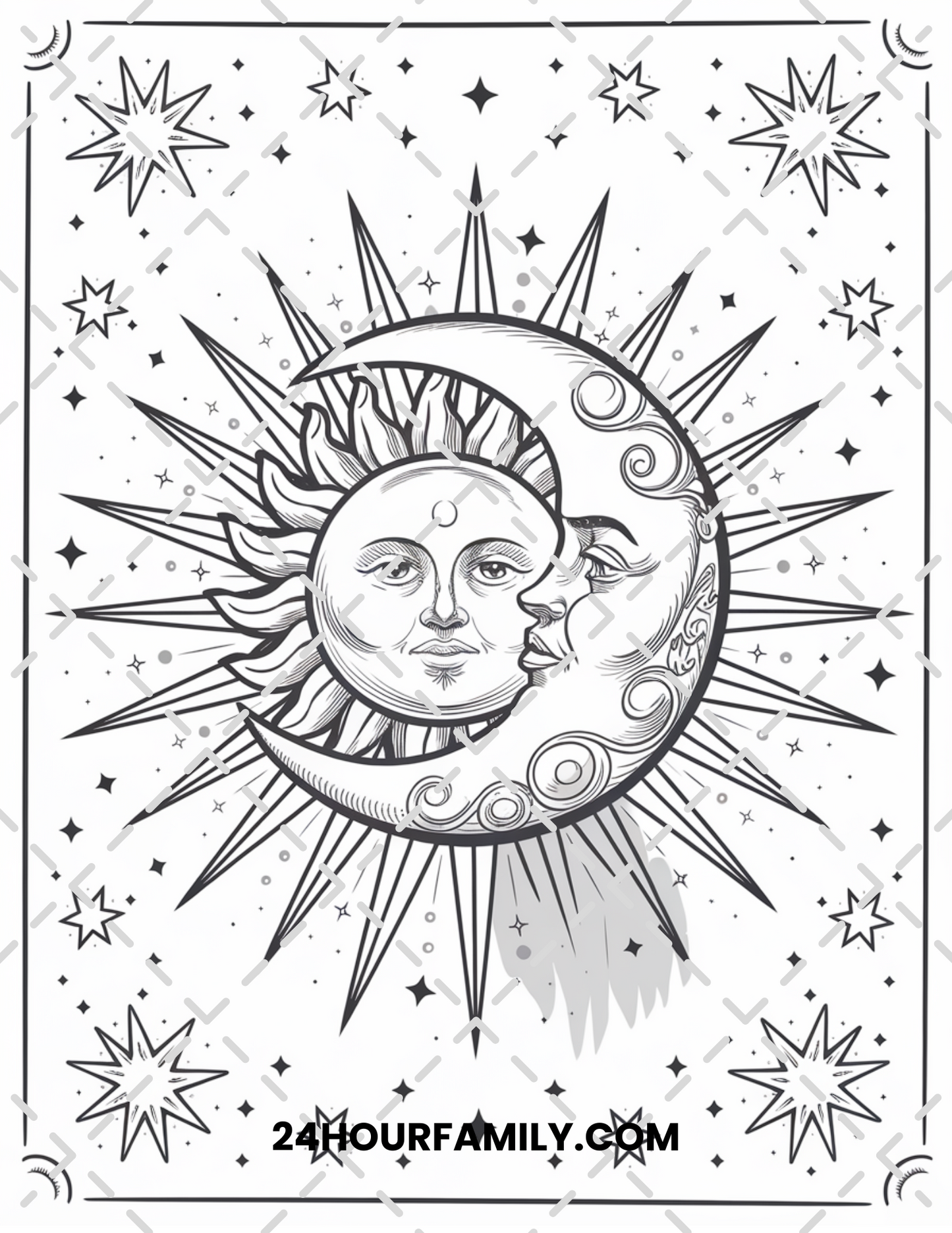 sun and moon coloring pages