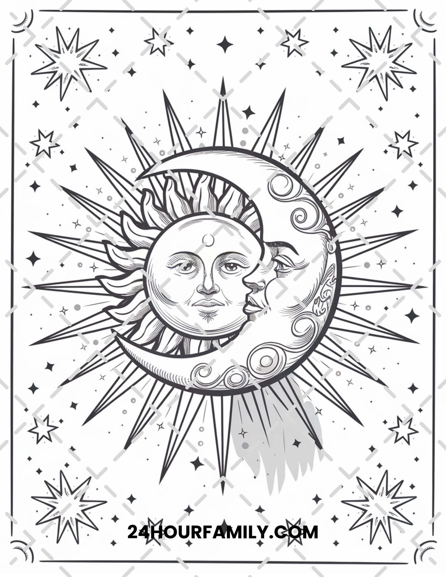 sun and moon coloring pages