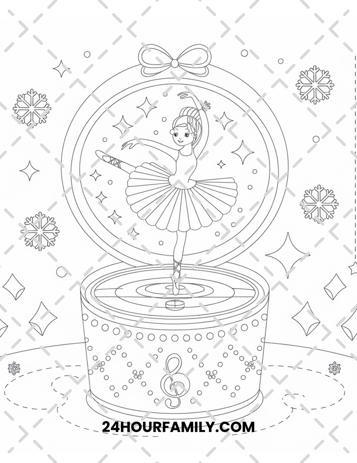 christmas ballerina coloring pages