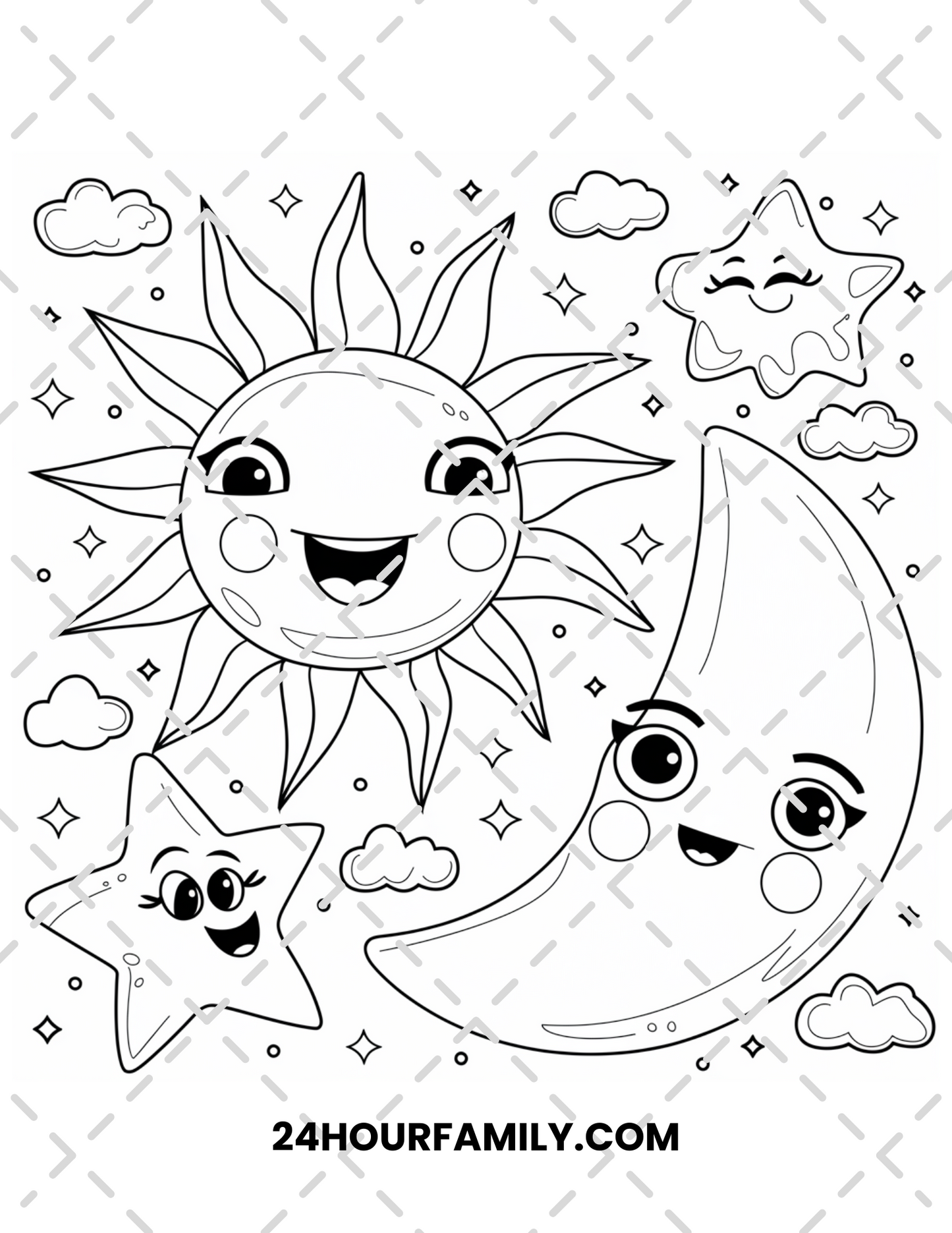 sun and moon coloring pages