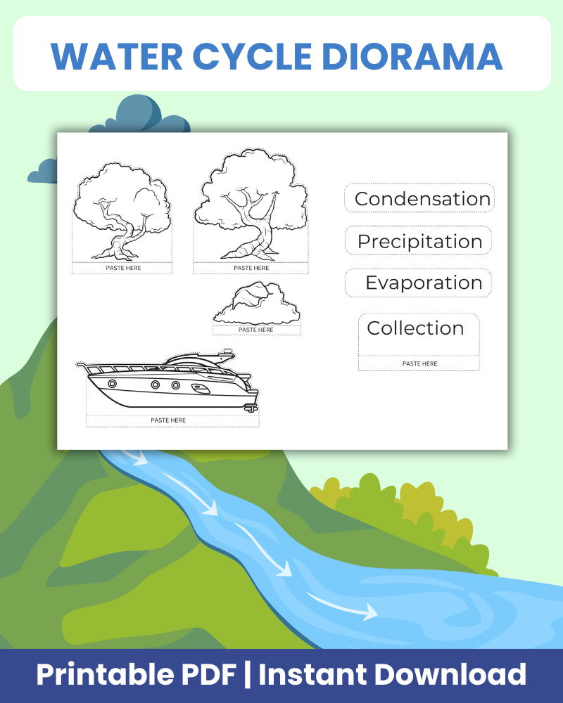 water cycle diorama printable