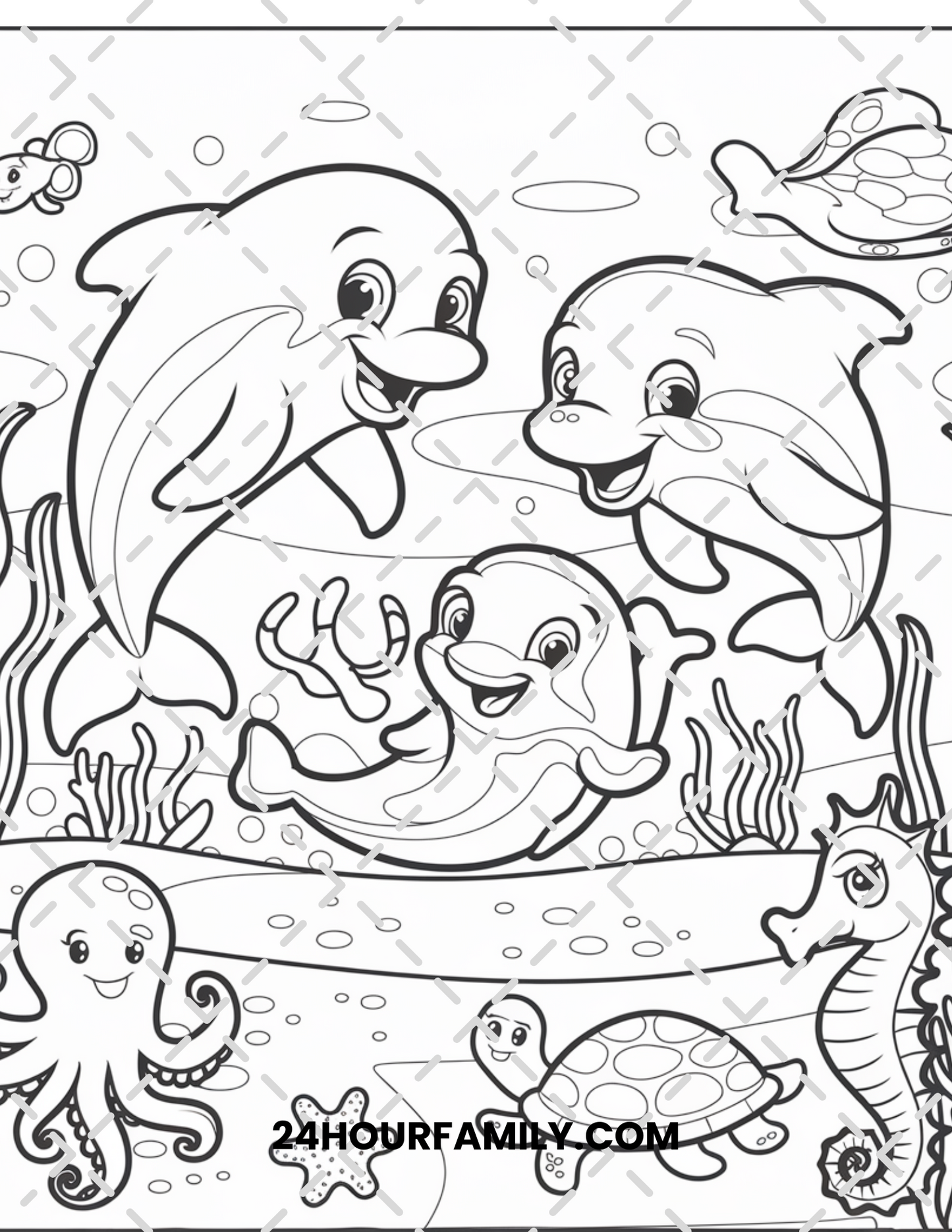 baby dolphins coloring pages