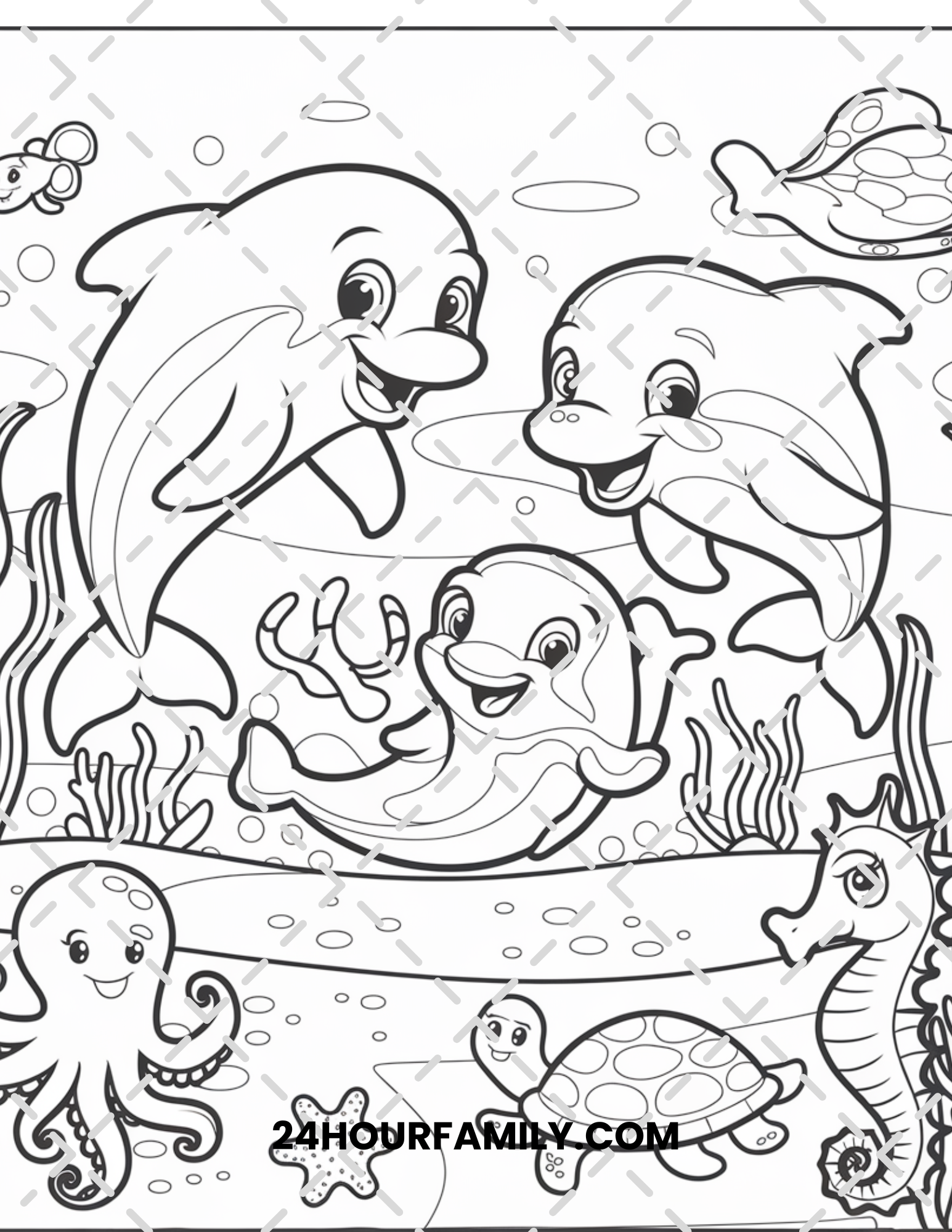 baby dolphins coloring pages