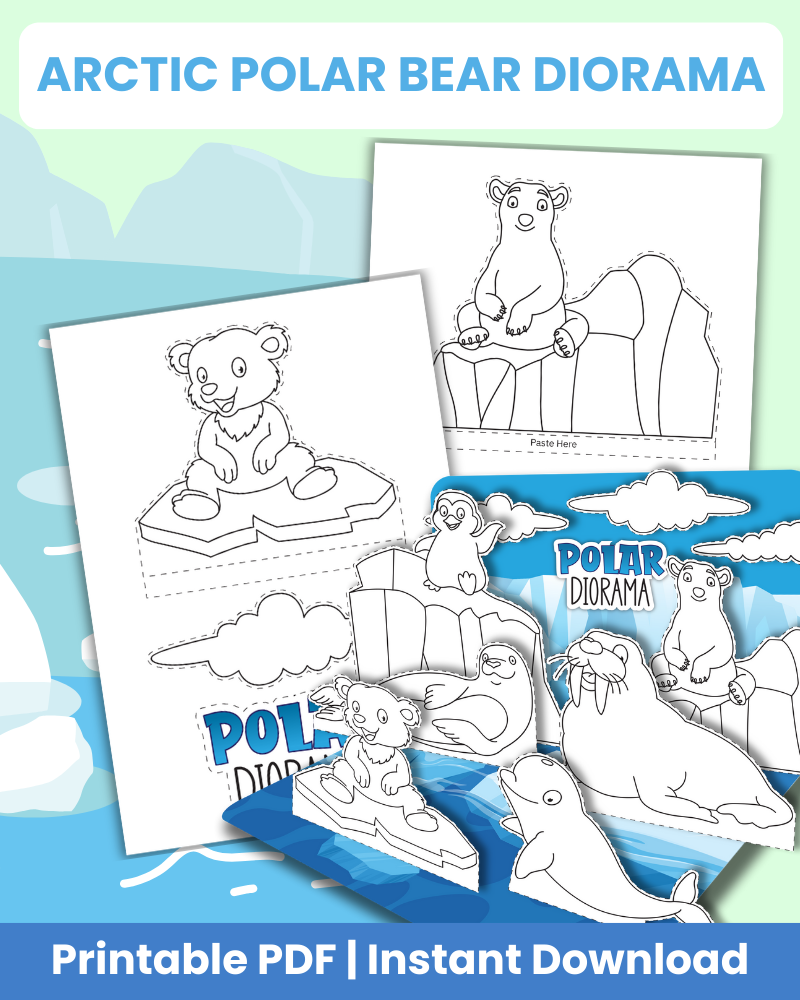 arctic polar bear diorama