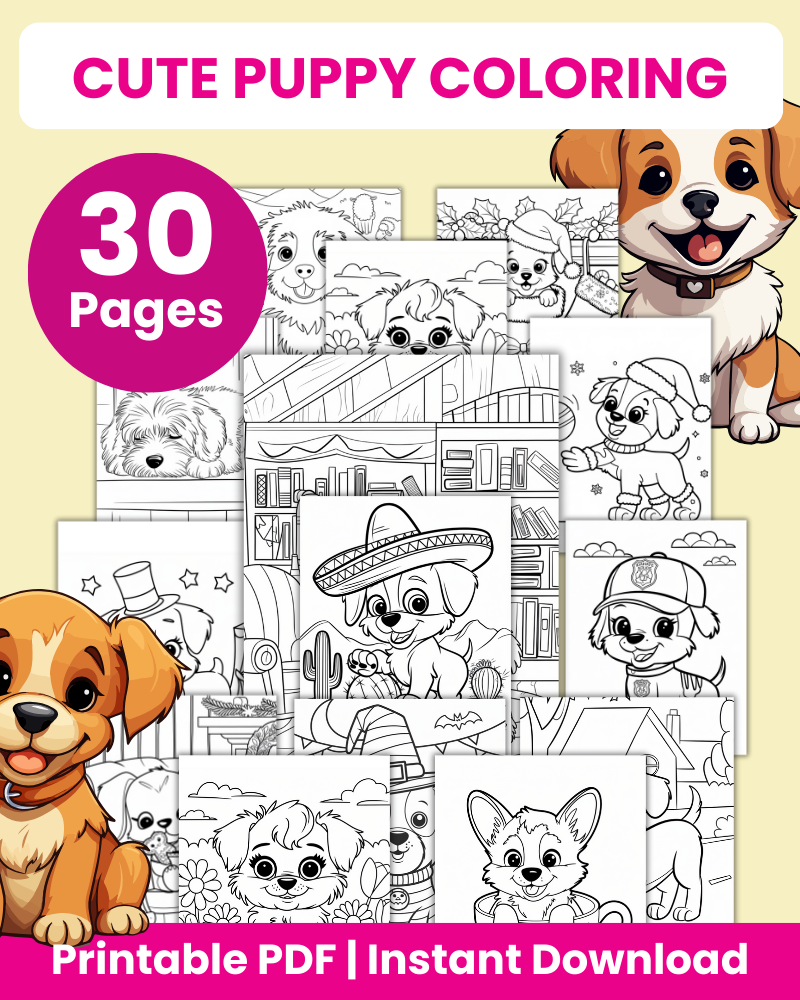 cute puppy coloring pages