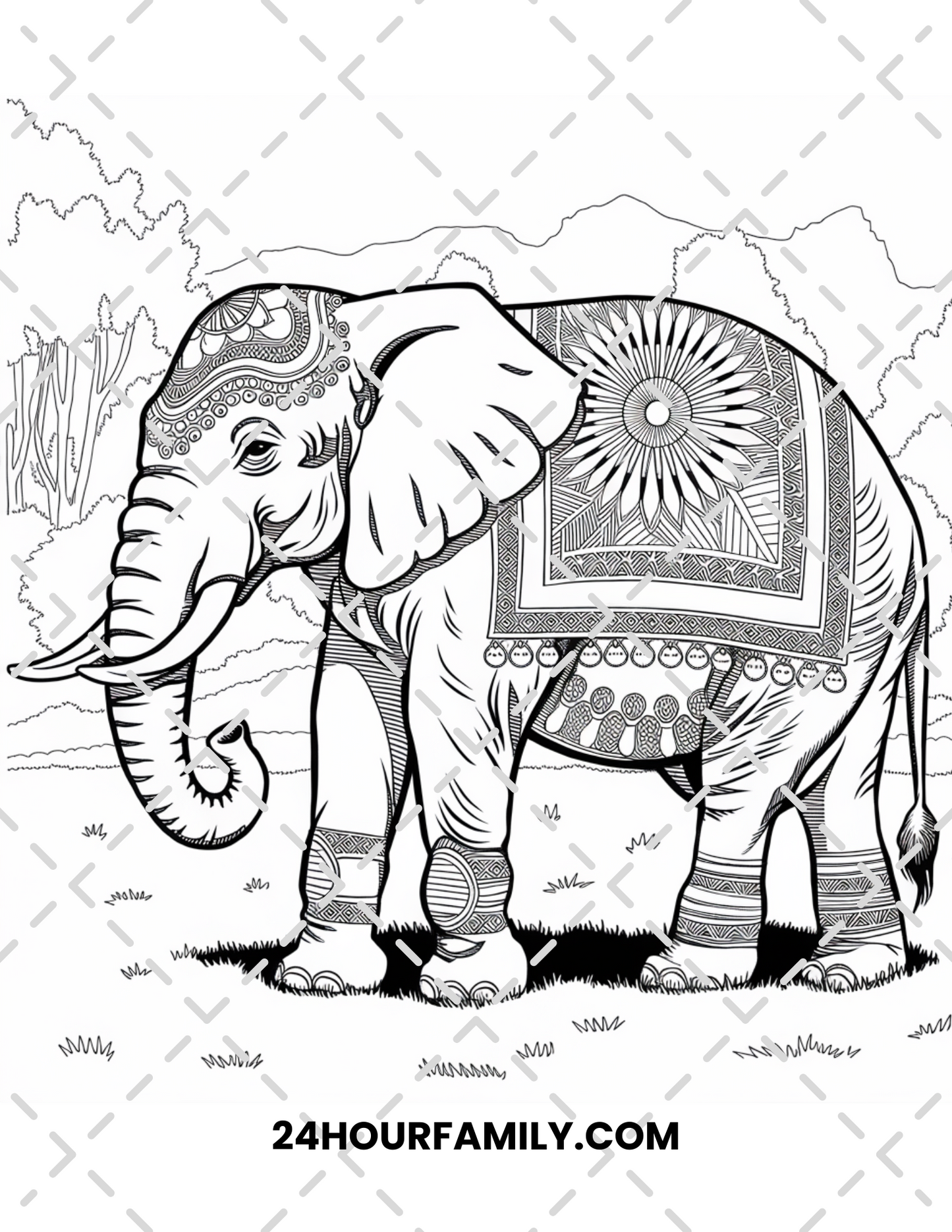 elephant mandala coloring pages