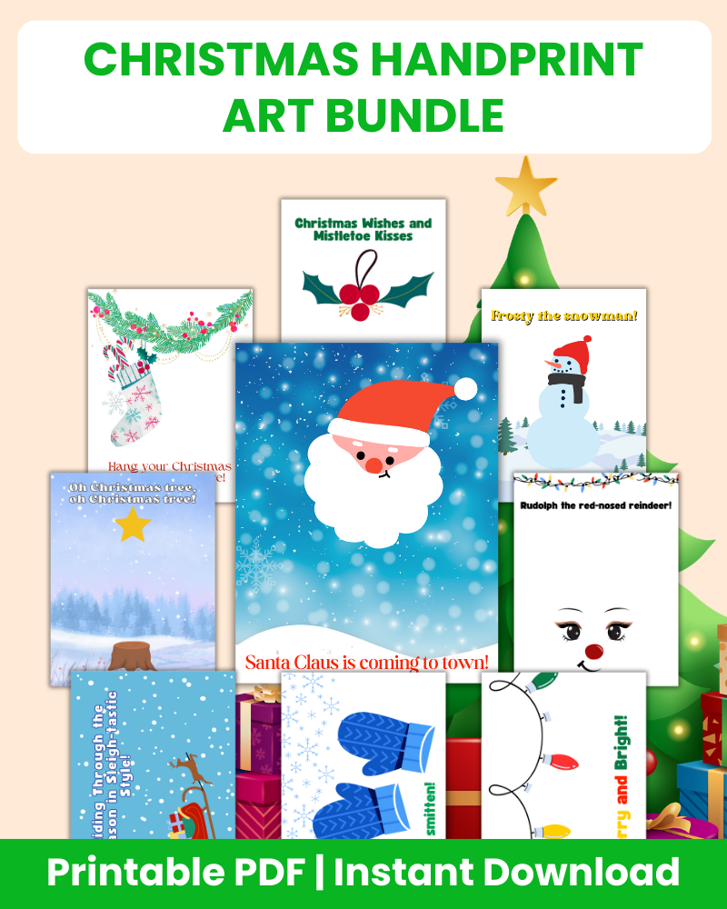 christmas handprint art bundle