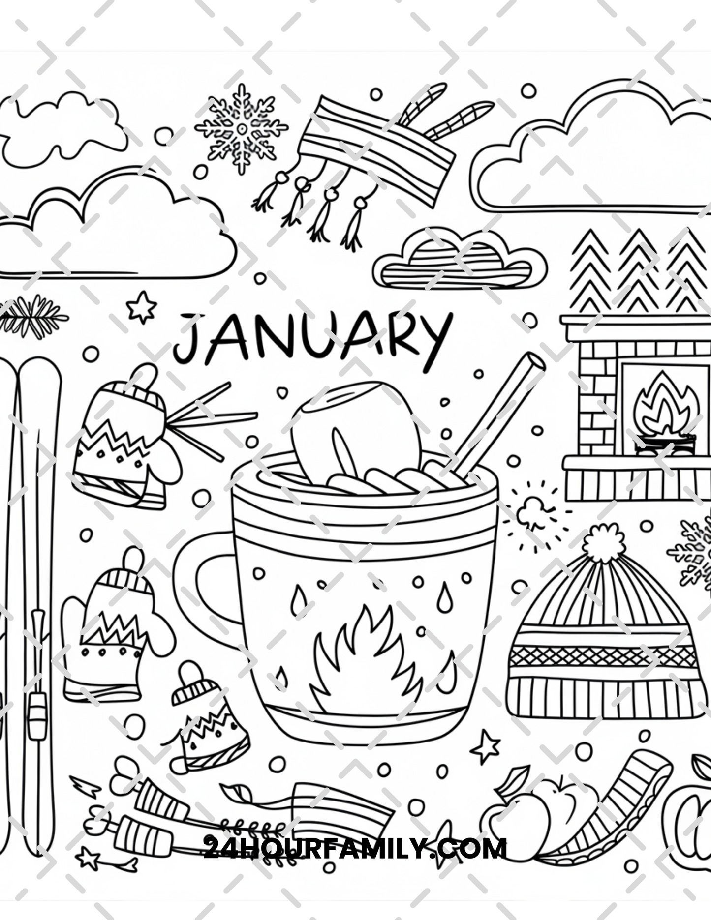january coloring pages