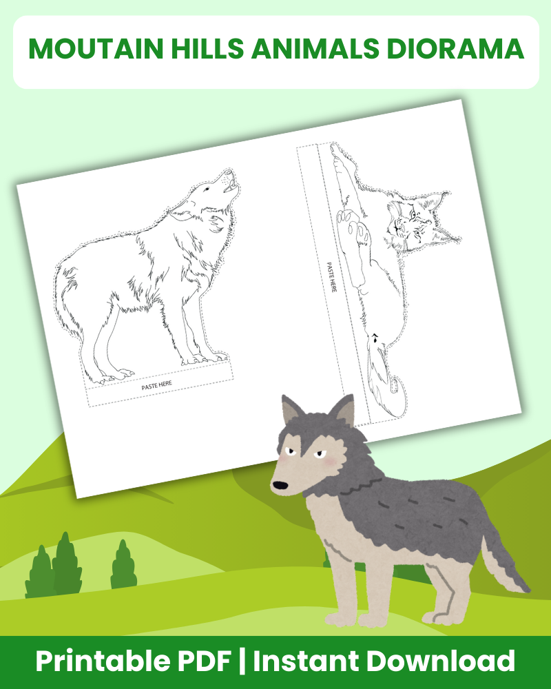 mountain hills animals diorama