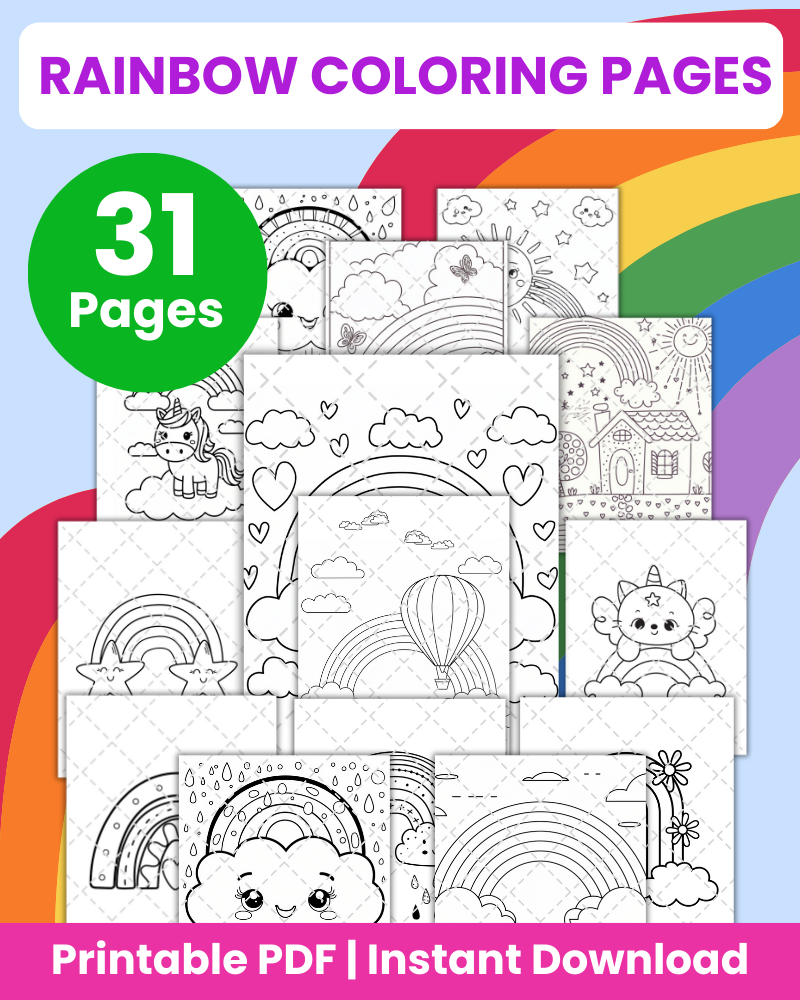 rainbow coloring pages