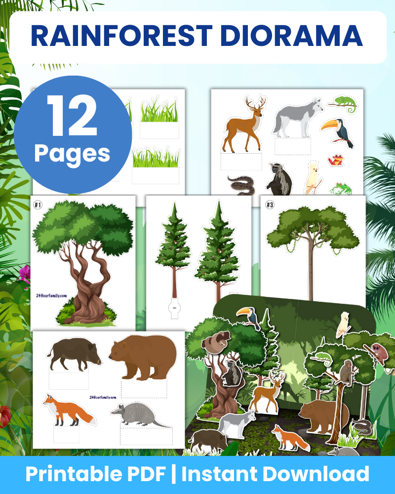 rainforest diorama printable