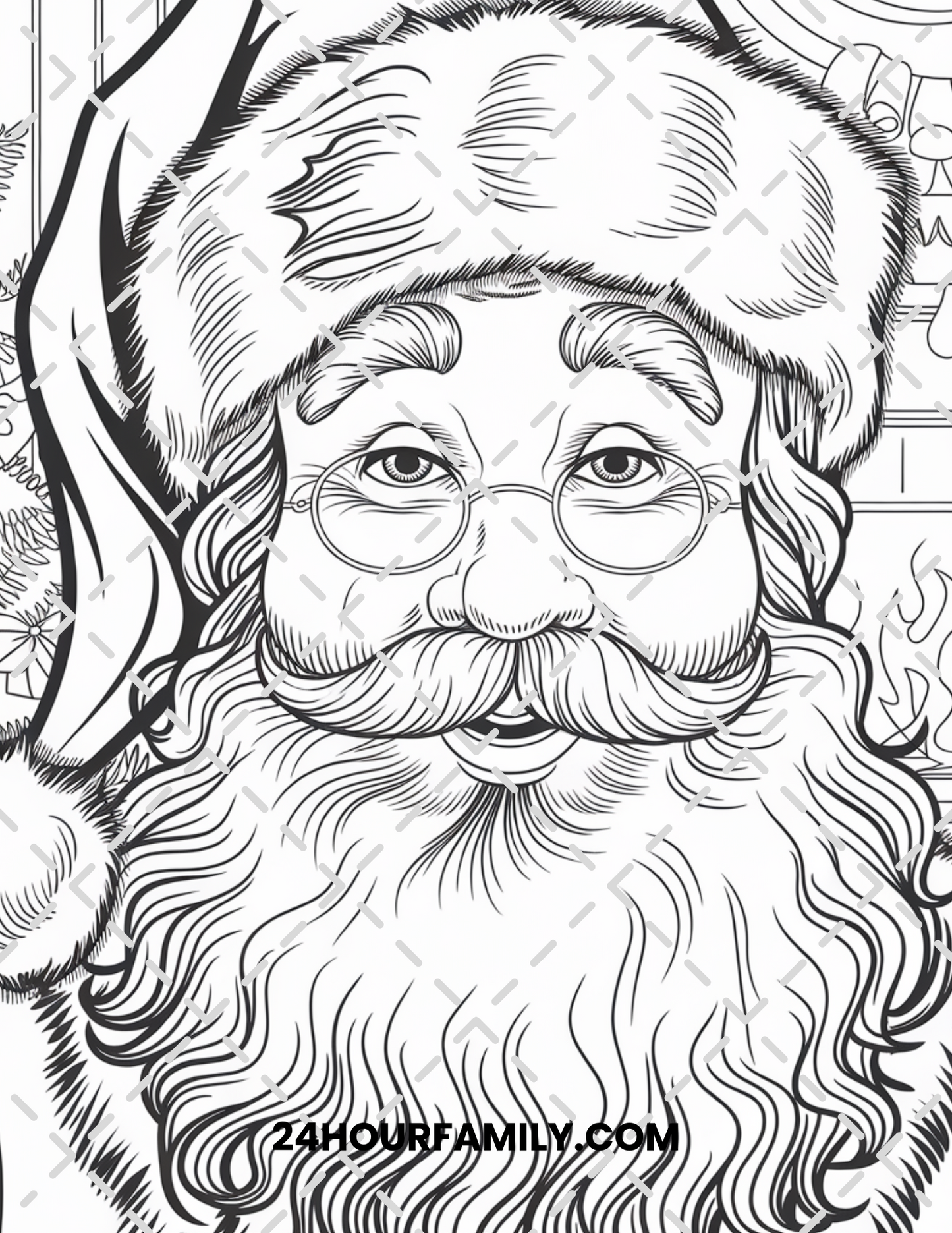 santa face coloring pages