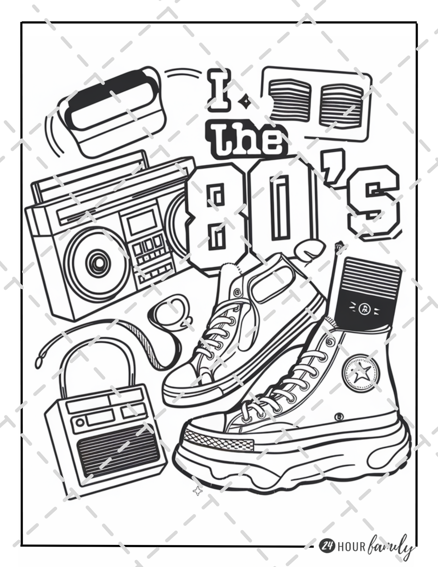 1980s themed coloring pages