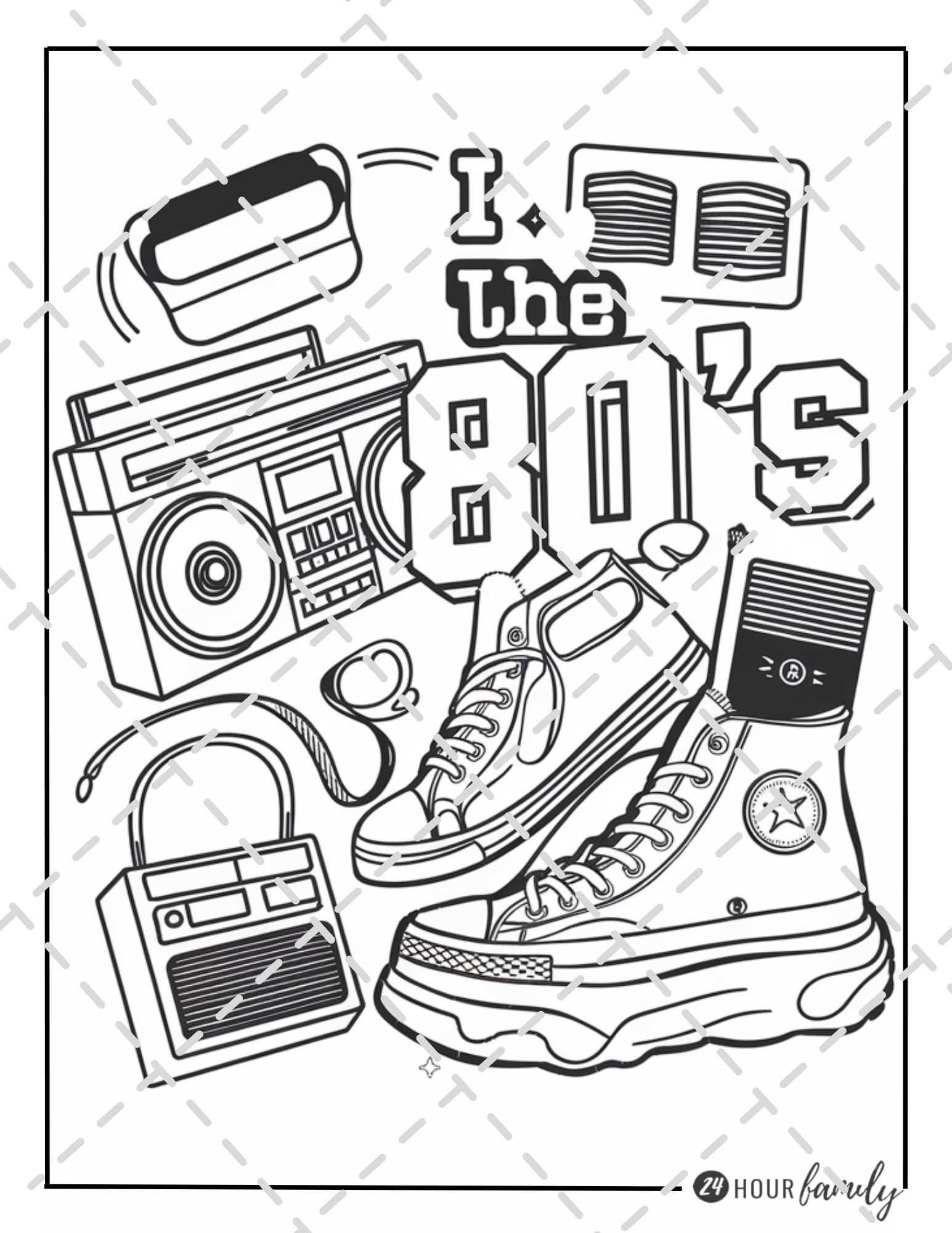 1980s themed coloring pages