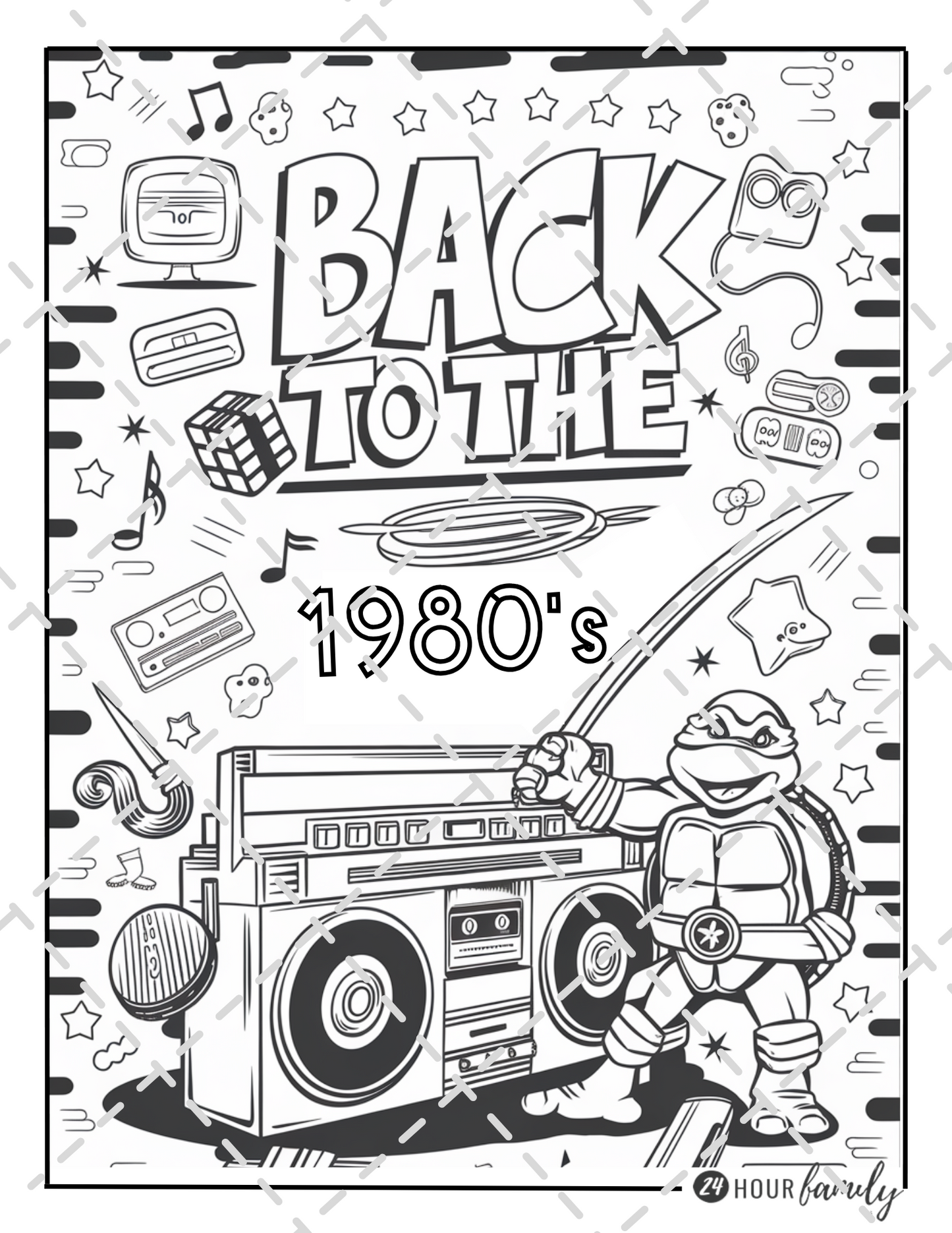 1980s themed coloring pages