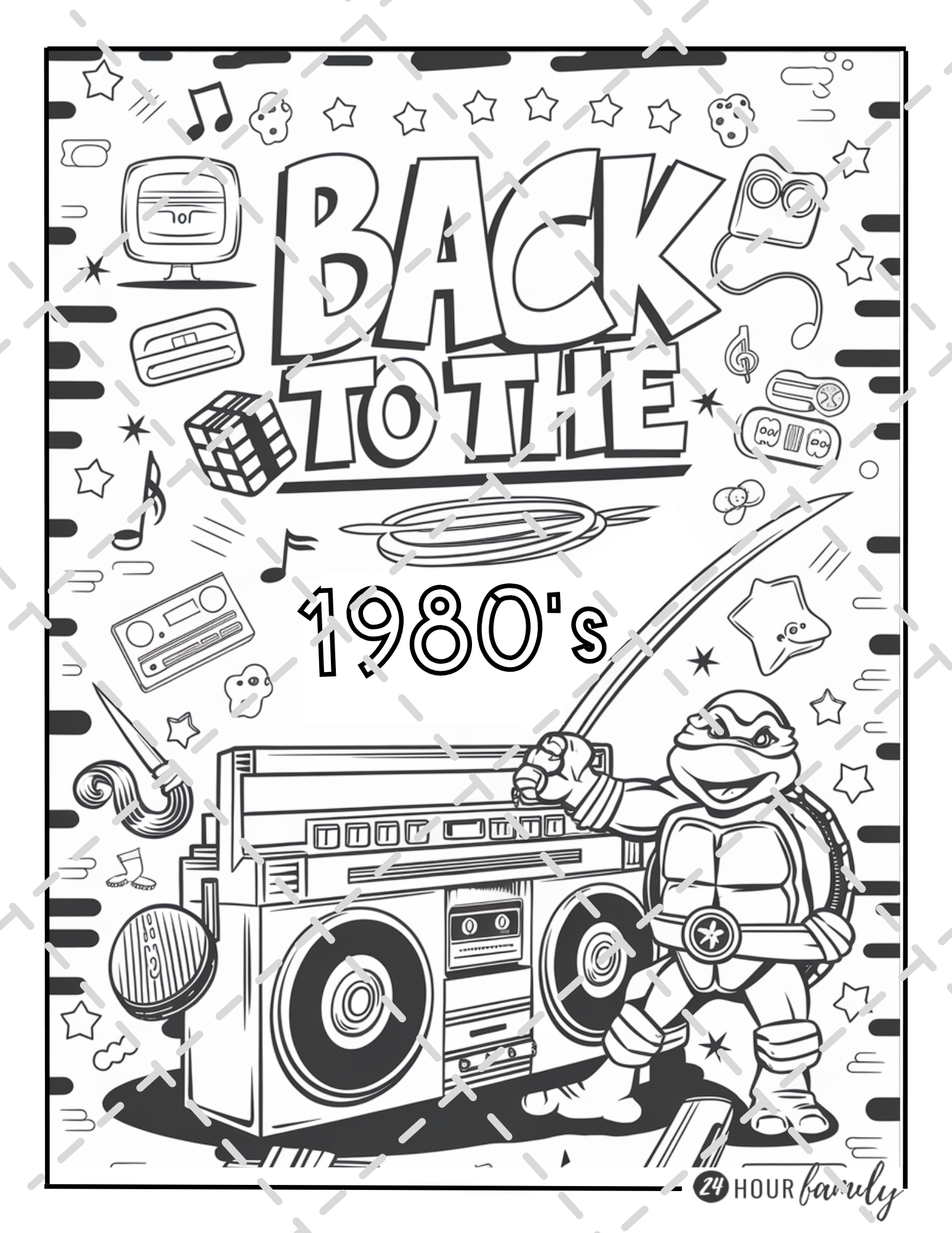 1980s themed coloring pages