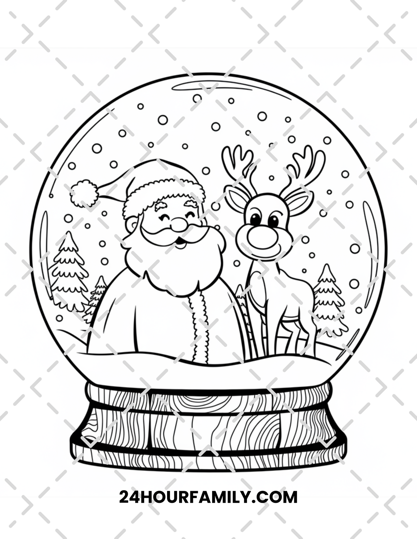 santa and reindeer coloring pages