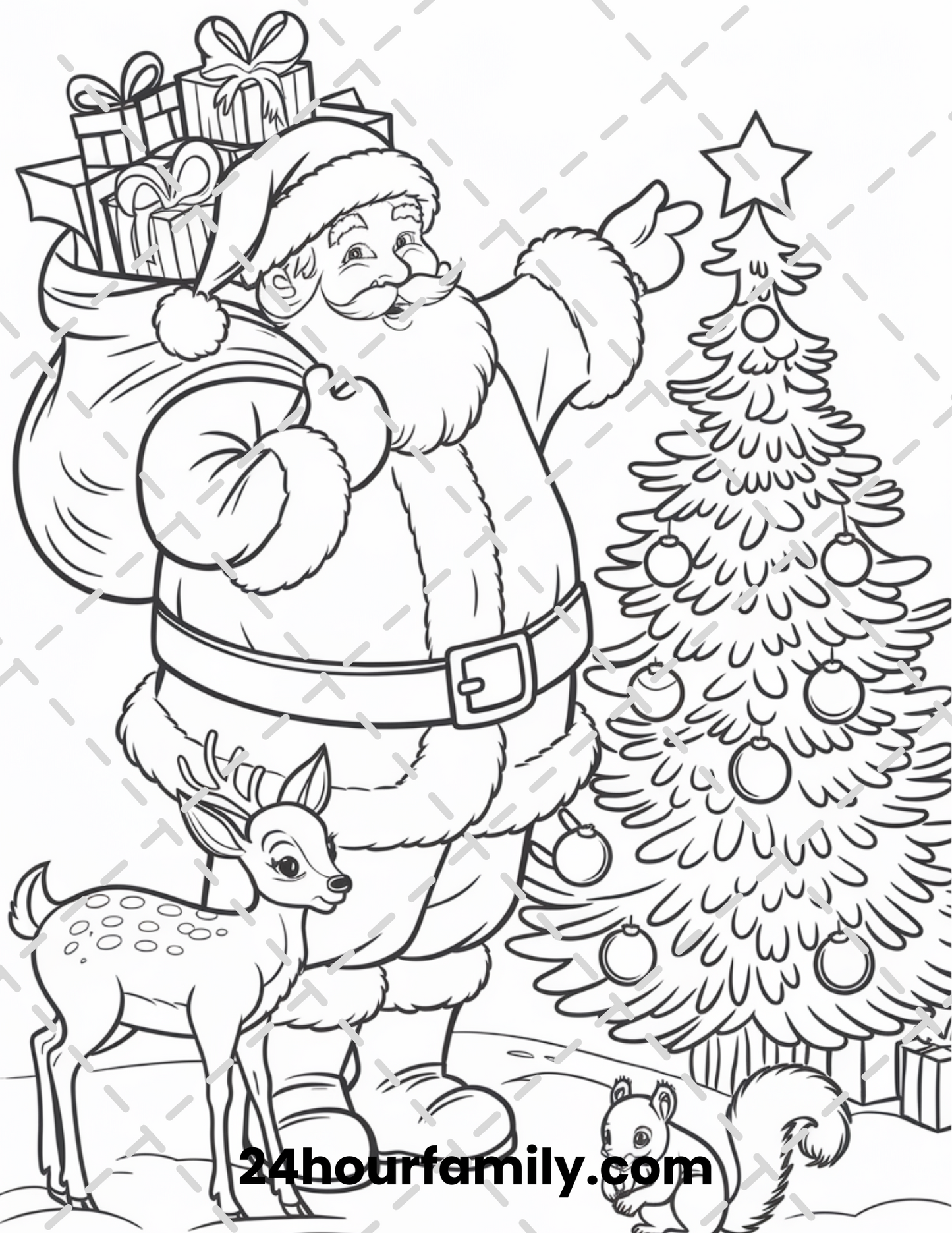 santa coloring page printable