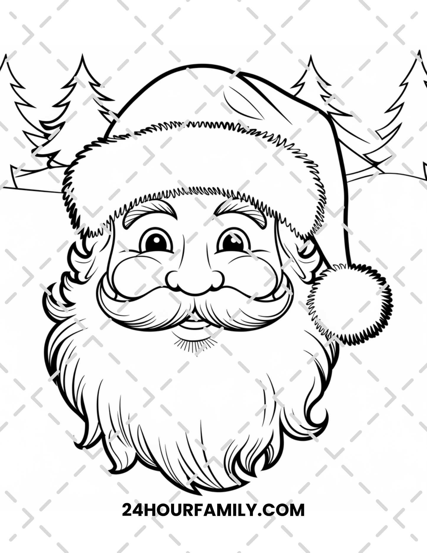 santa face coloring pages