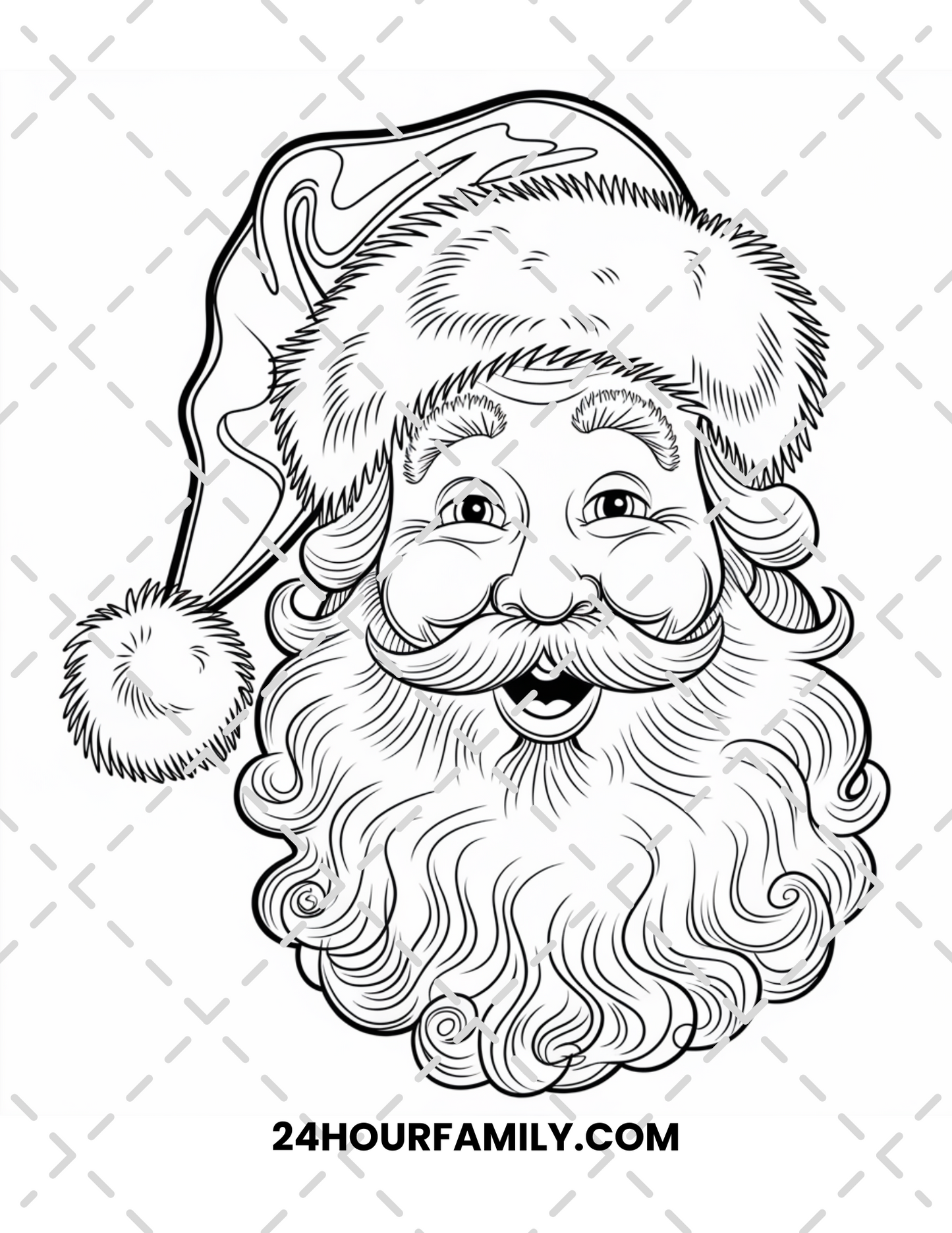 santa face coloring pages