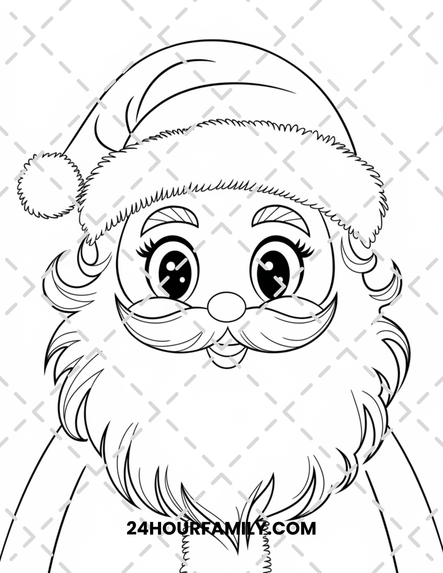 santa face coloring pages