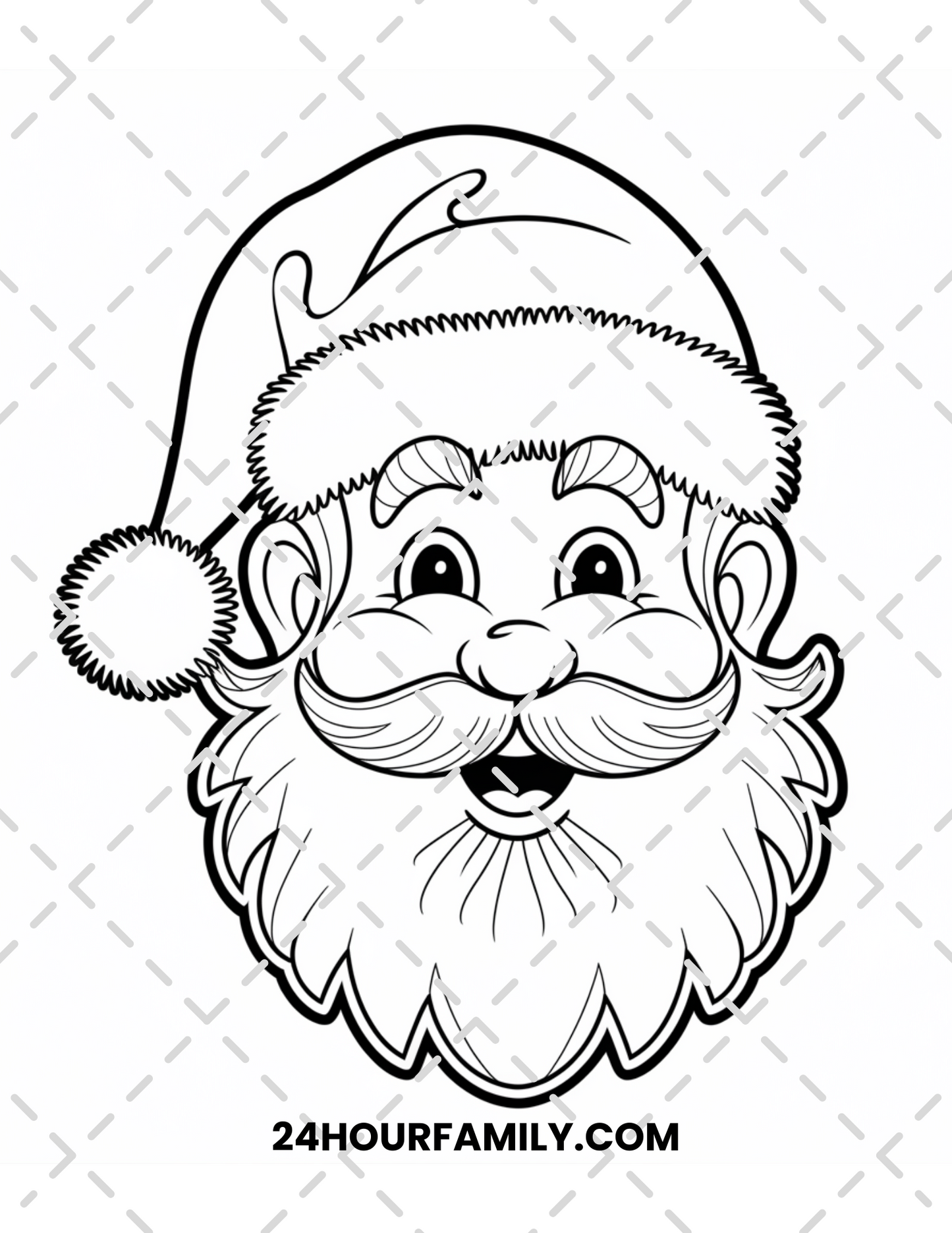santa face coloring pages