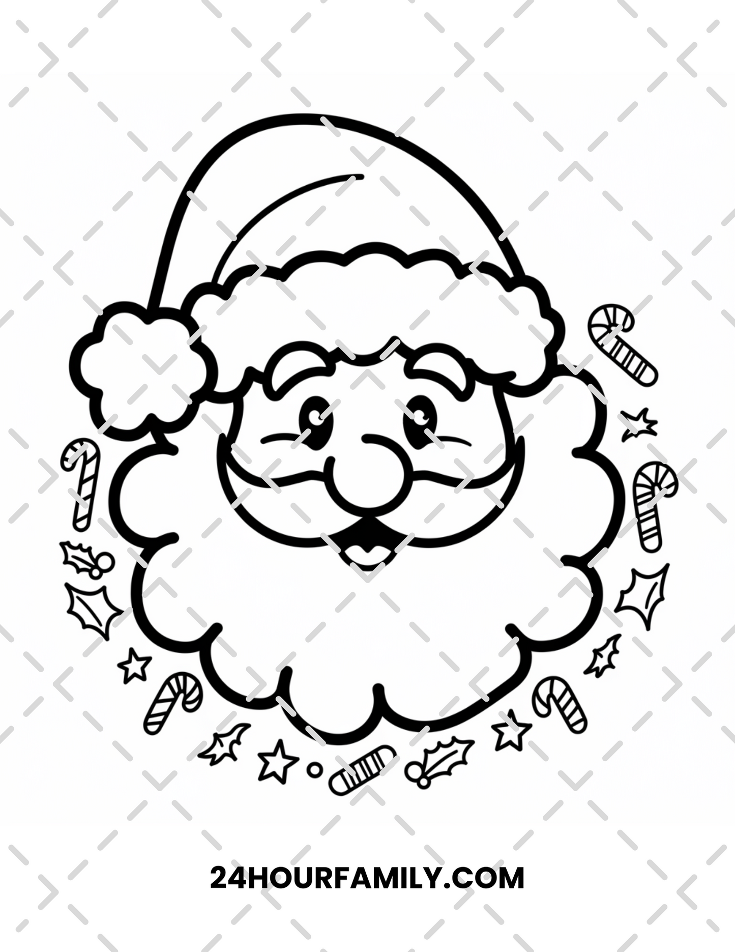 santa face coloring pages