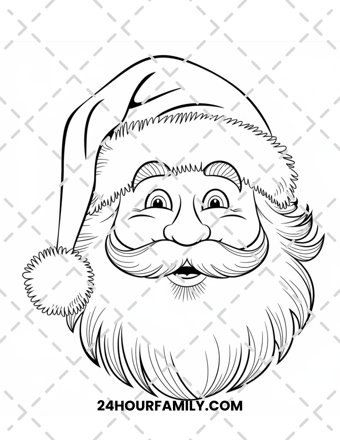santa face coloring pages