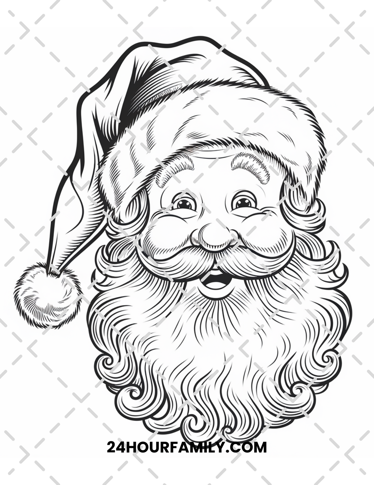 santa face coloring pages