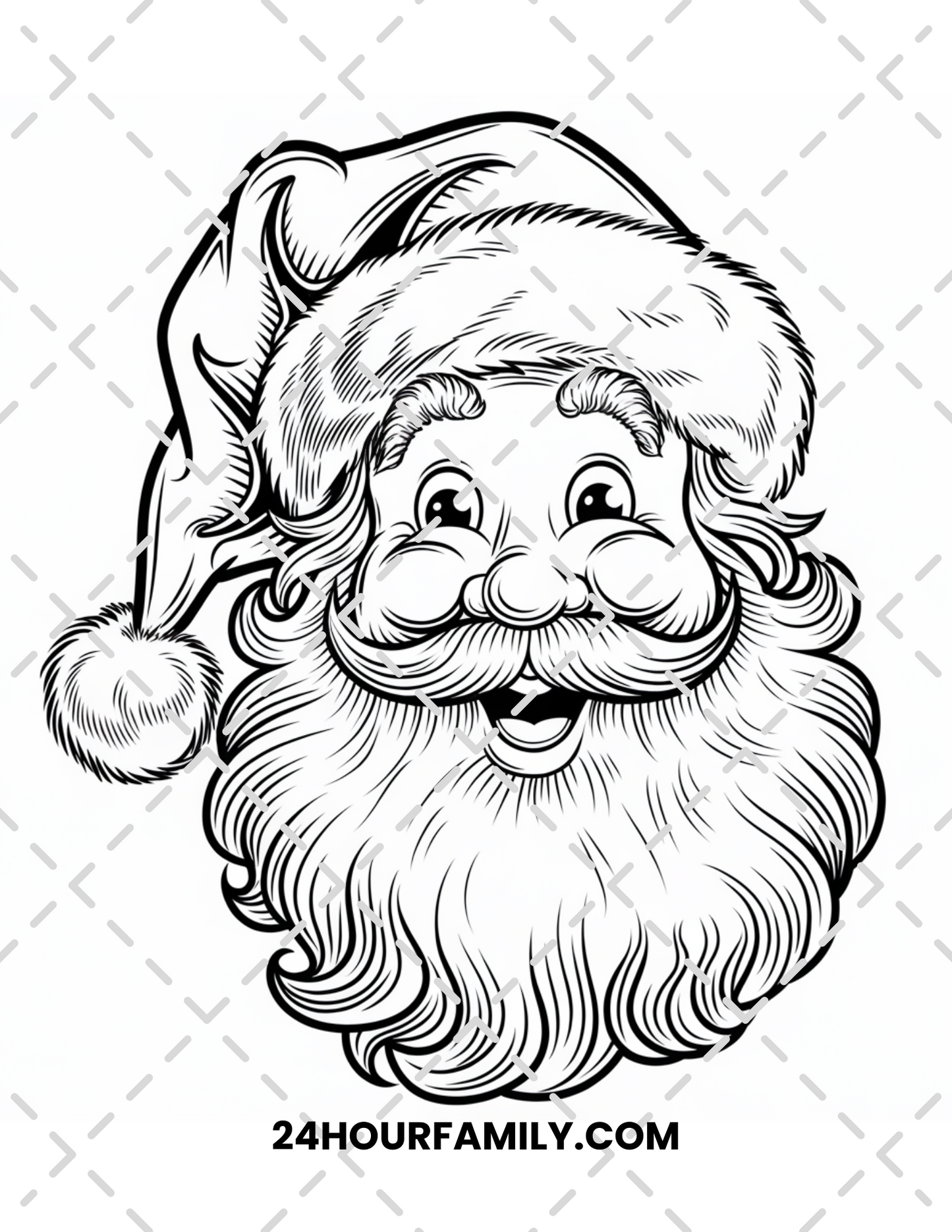santa face coloring pages